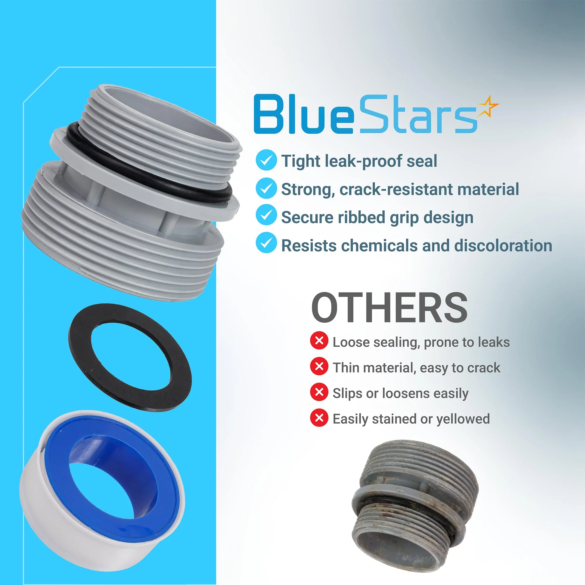 4560 Conversion Adapters Kit for Intex Hayward Coleman, Filter Hose Conversion Kit 40mm to 1-1/2" Pool Hose Adapter Fitting, Above Ground Pool - 4 Pack - Image 8