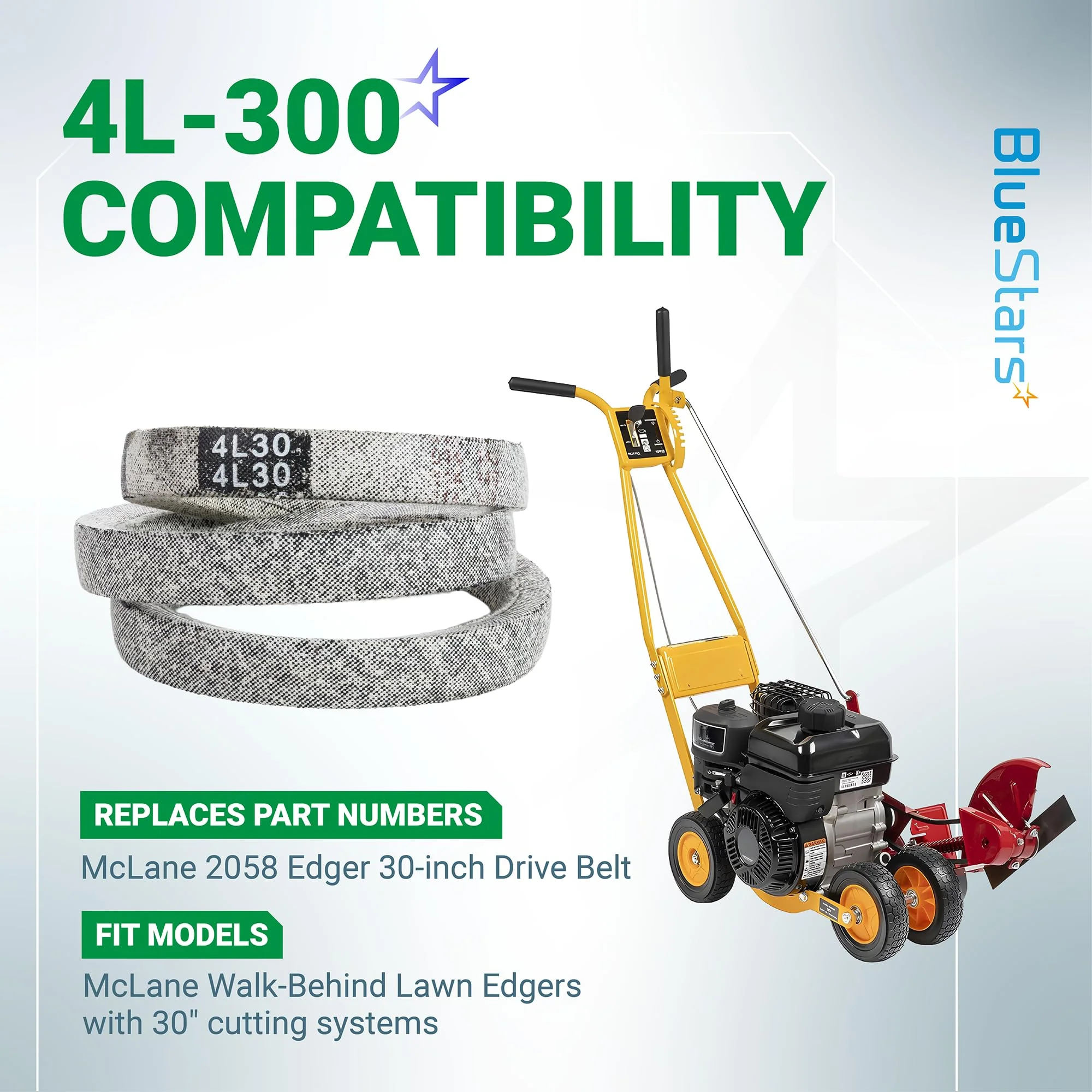 4L-300 Drive Belt | Fits McLane Edge Trimming Machine, Mclane Edger Lawn Mower 30" 2058 Drive Belt | 30" - Image 3