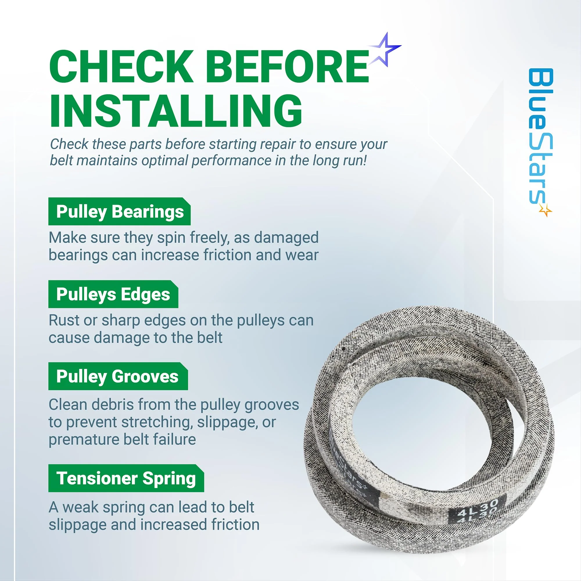 4L-300 Drive Belt | Fits McLane Edge Trimming Machine, Mclane Edger Lawn Mower 30" 2058 Drive Belt | 30" - Image 8