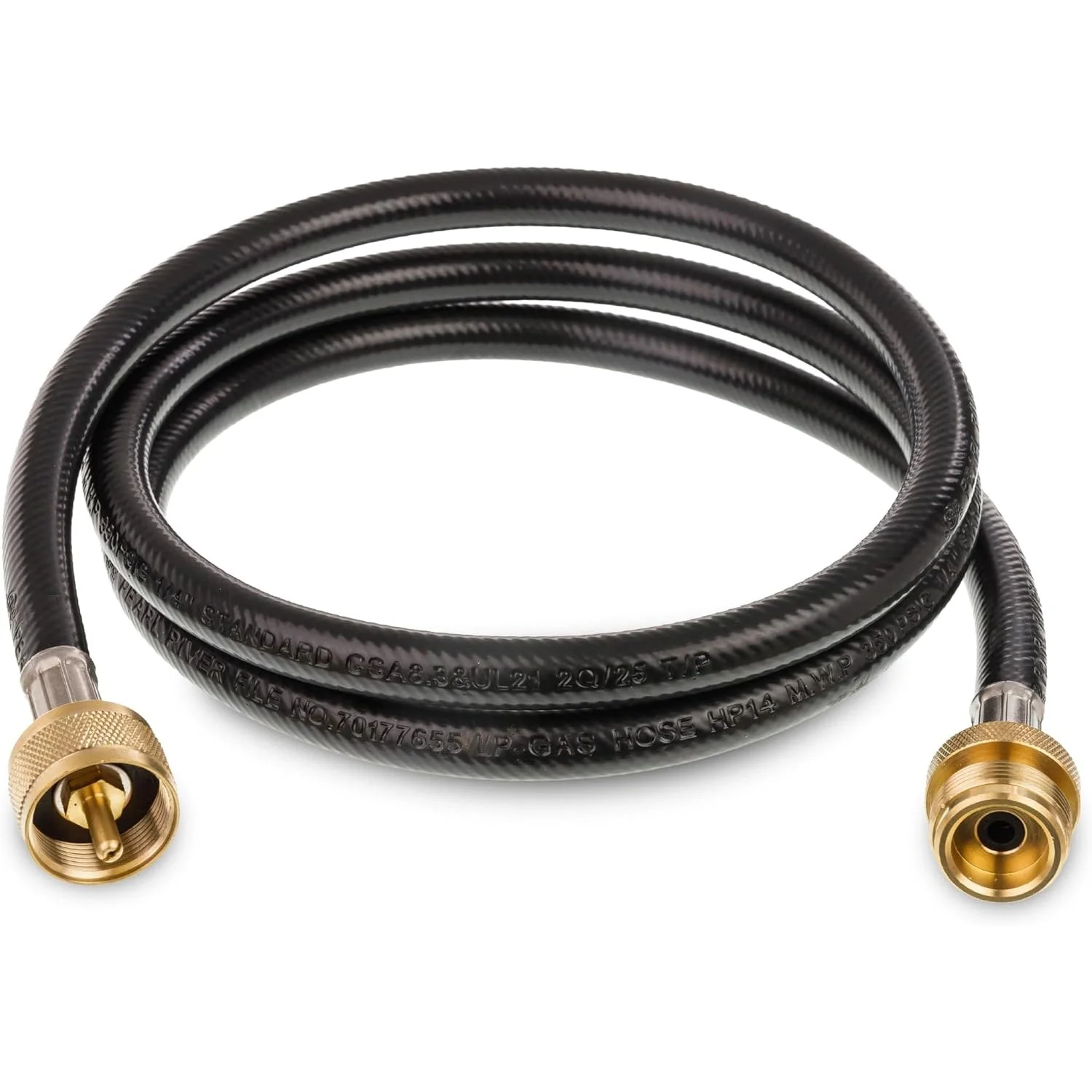 5FT Propane Torch Extension Hose for Propane Tree Distribution Tree Post, 1"x20 Male Throwaway Cylinder Thread, 1"x20 Female - T and Y Connector to Appliances