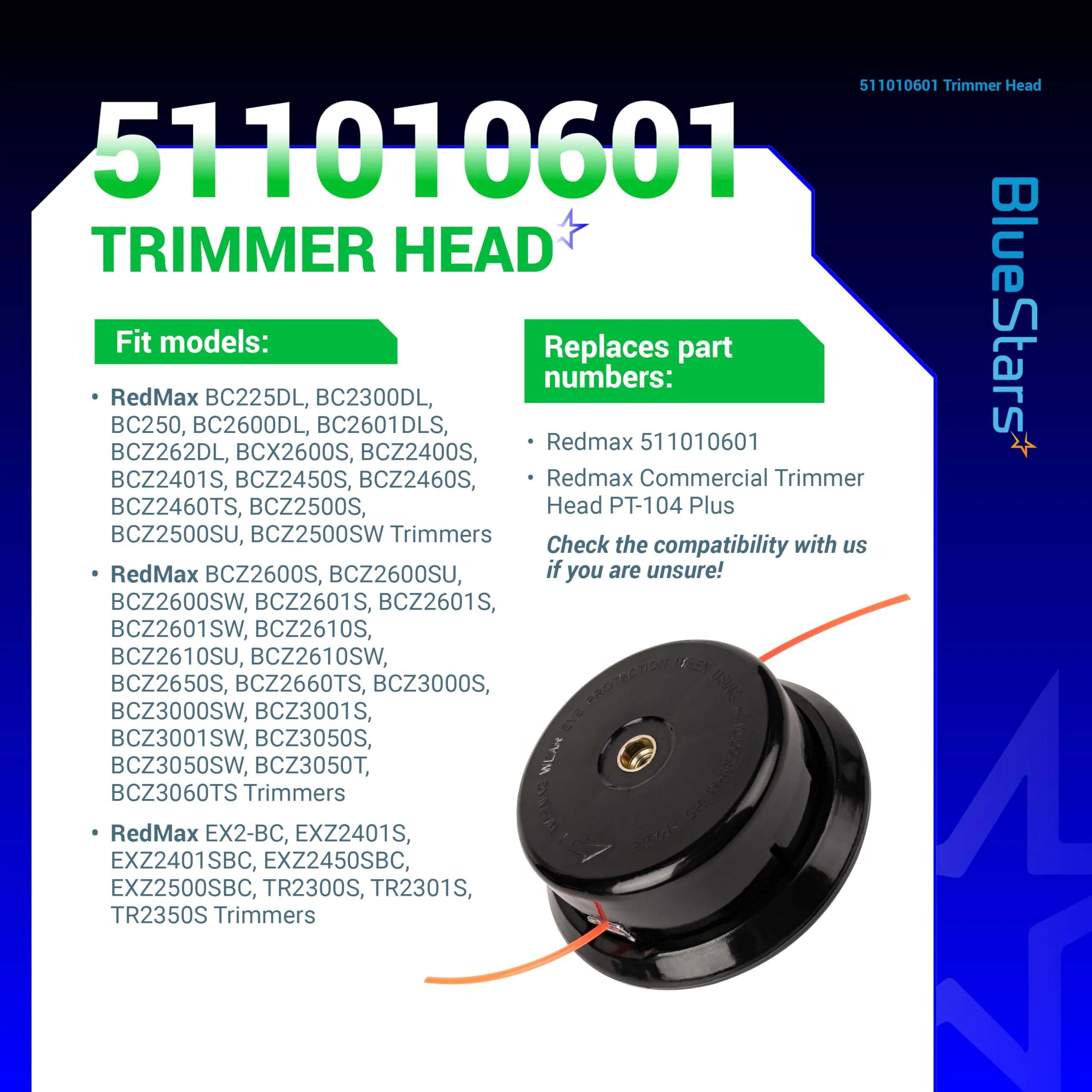 511010601 Trimmer Head - Fits Redmax PT104, PT-104 Plus, BC250, BC2300 - 2 Pack Ver. 1 - Image 4