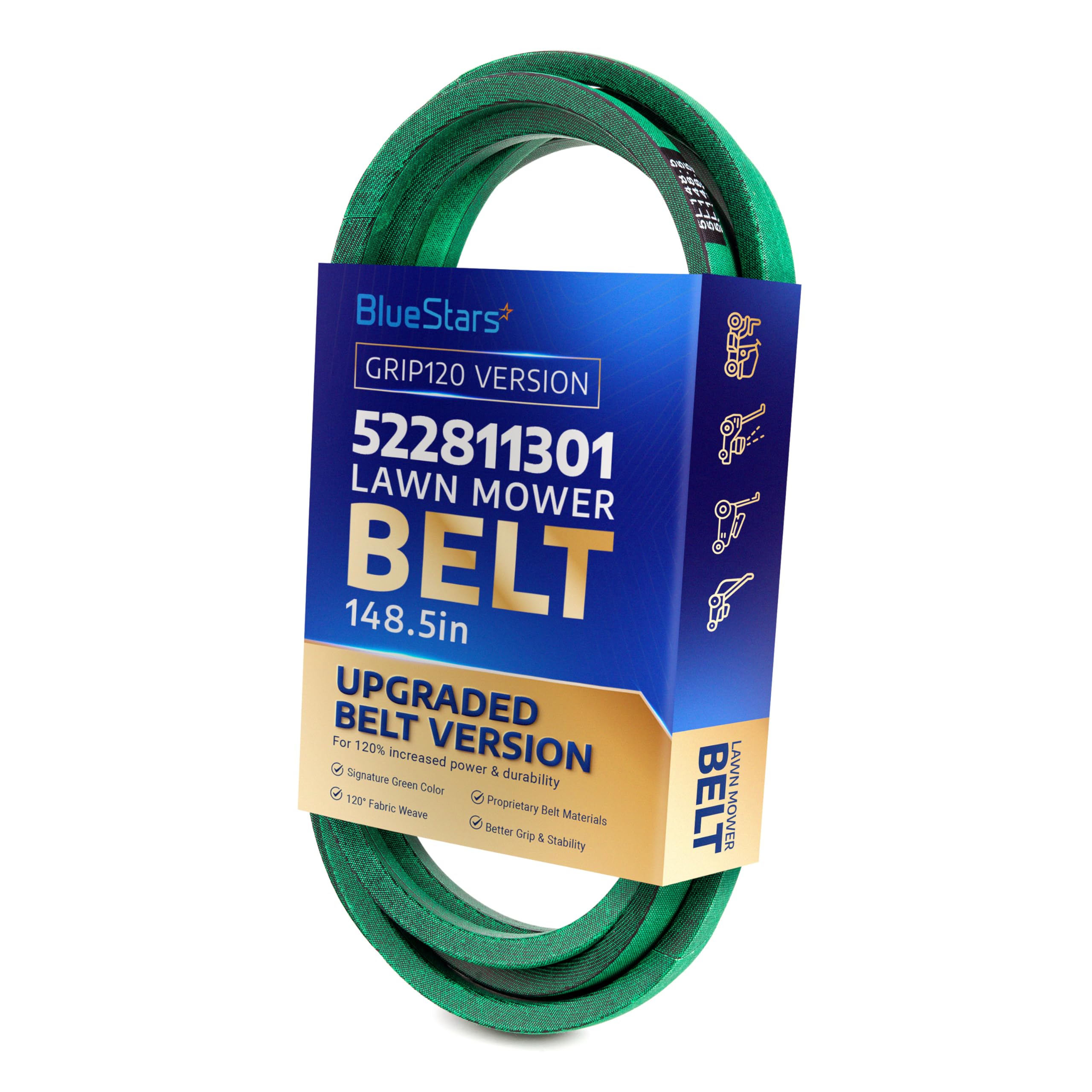 [Grip120] 522811301 Deck Belt | Fits 52" Deck Husqvarna MZ5225 MZT52 MZ52, Dixon, RedMax & More | 148.5"