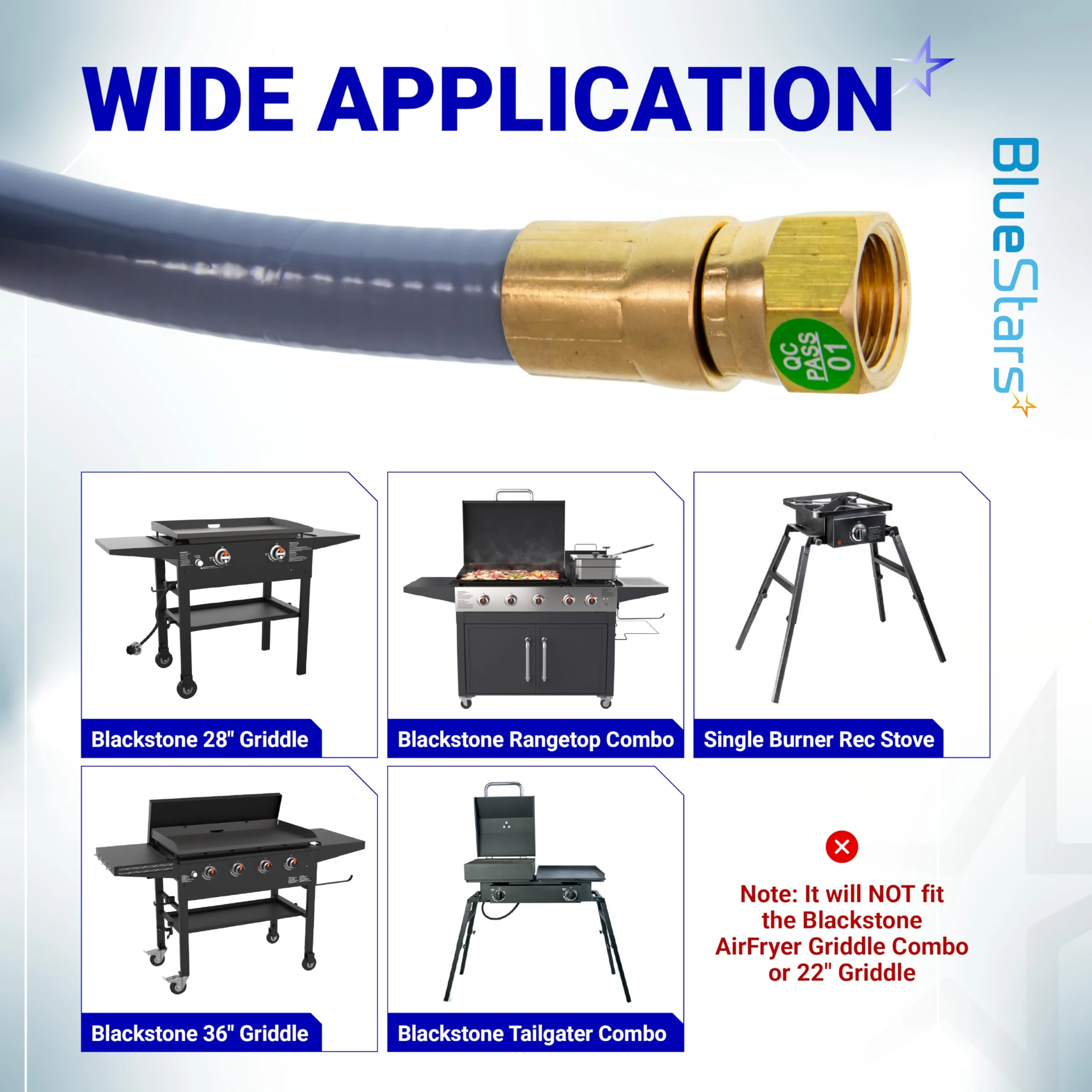 5249 Propane to Natural Gas Conversion Kit - Fits BlackStone 28" 36" Griddles - 10FT 3/8" ID Natural Gas Hose & 3/8" Quick Connect - Image 7