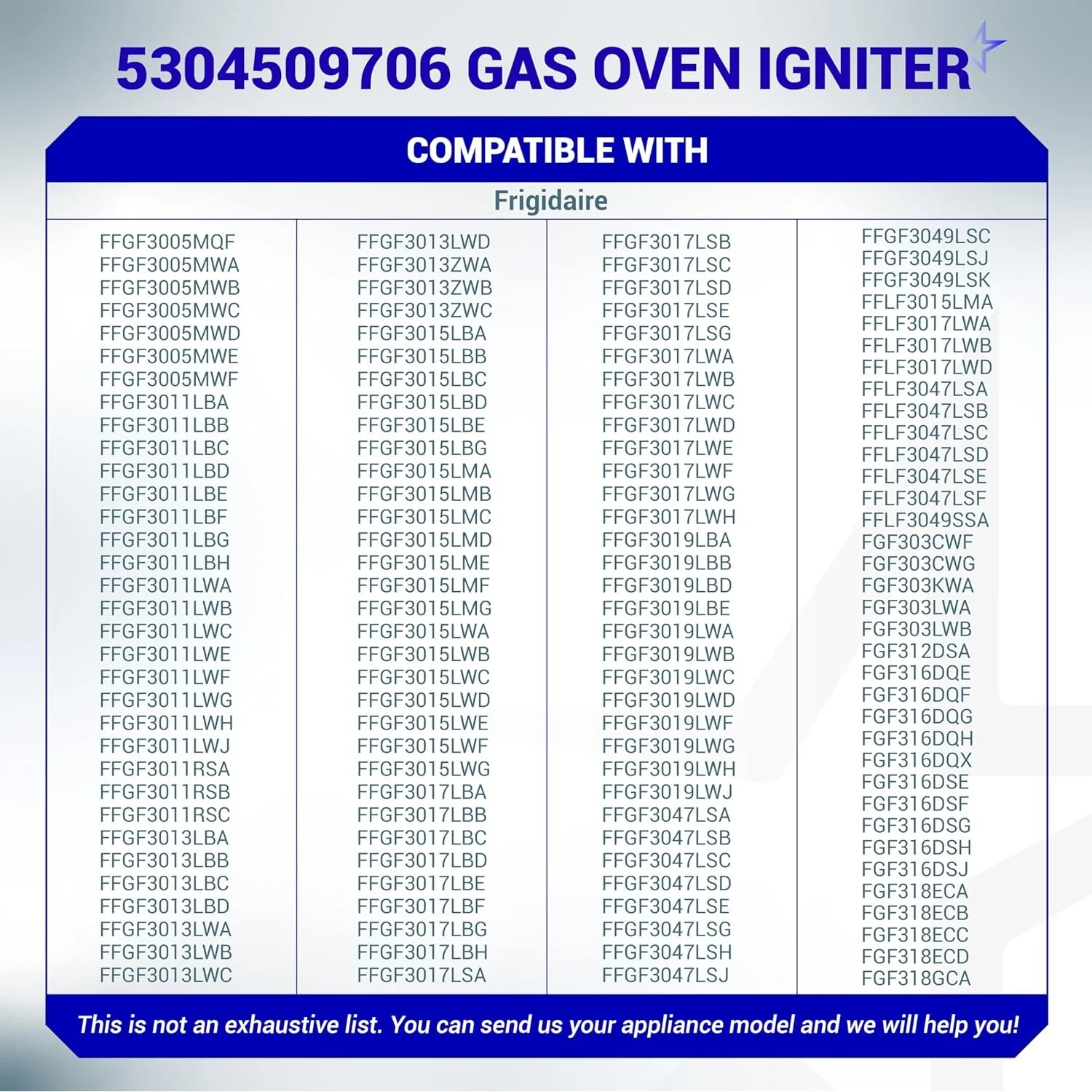 5304509706 Gas Oven Igniter - Replaces WB2X10016 316489408 PS12071409 - Image 9