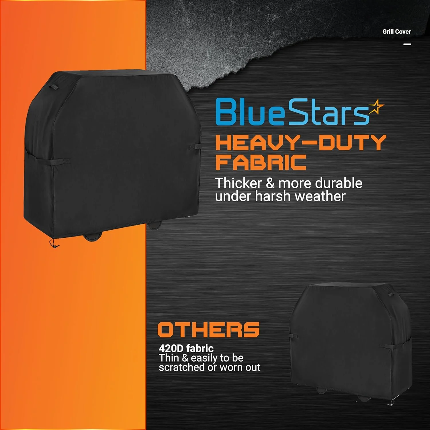 58 inch Grill Cover - 600D Cover for Outdoor Gas Grills, For Genesis, Weber, Char‑Broil & Nexgrill - Image 2