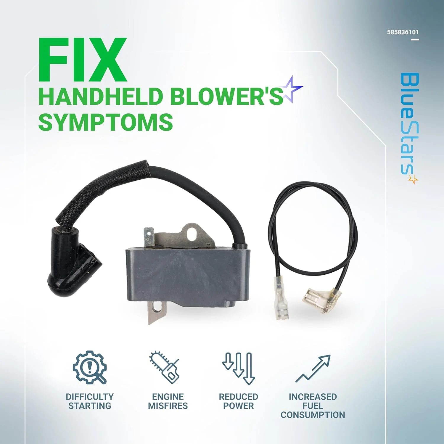 585836101 Handheld Blower Ignition Module Coil - Fits Husqvarna 125B 125BVX 125BX - Replaces 545108101 545108101 - Image 5