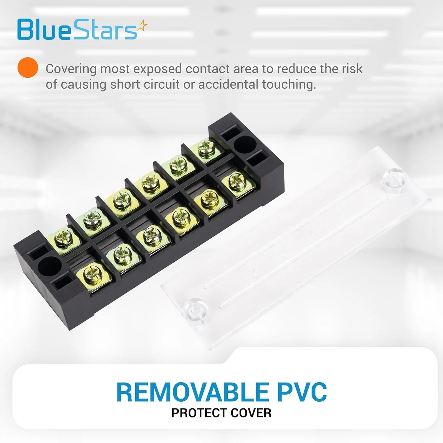 6 Positions Terminal Strip Blocks 600V 25A with Cover and 400V 25A 6 Positions Pre-Insulated Terminals Barrier Strip - 5 Pack - Image 4