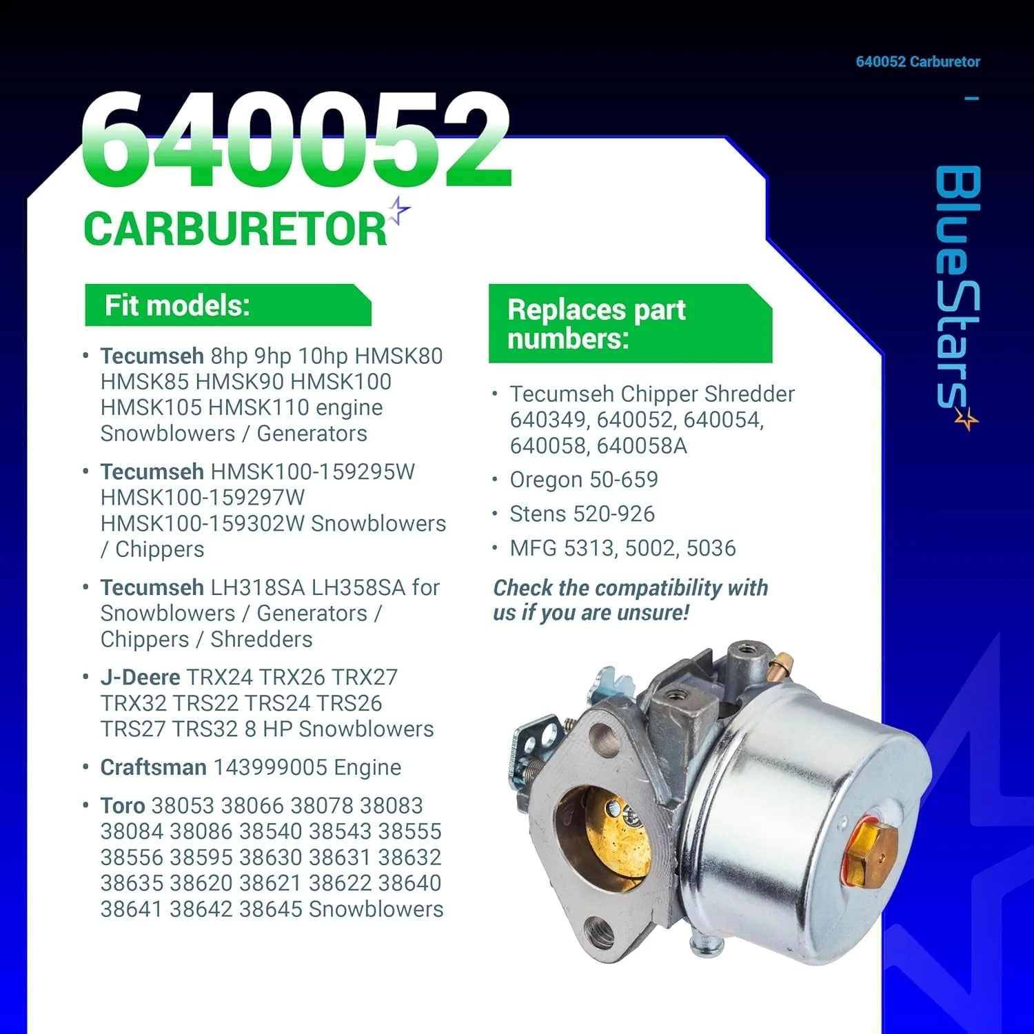640052 Carburetor Combo - For Tecumseh HMSK80 HMSK90 HMSK100 LH318SA Engine, Toro MTD Cub Cadet Snow Blower - Image 4