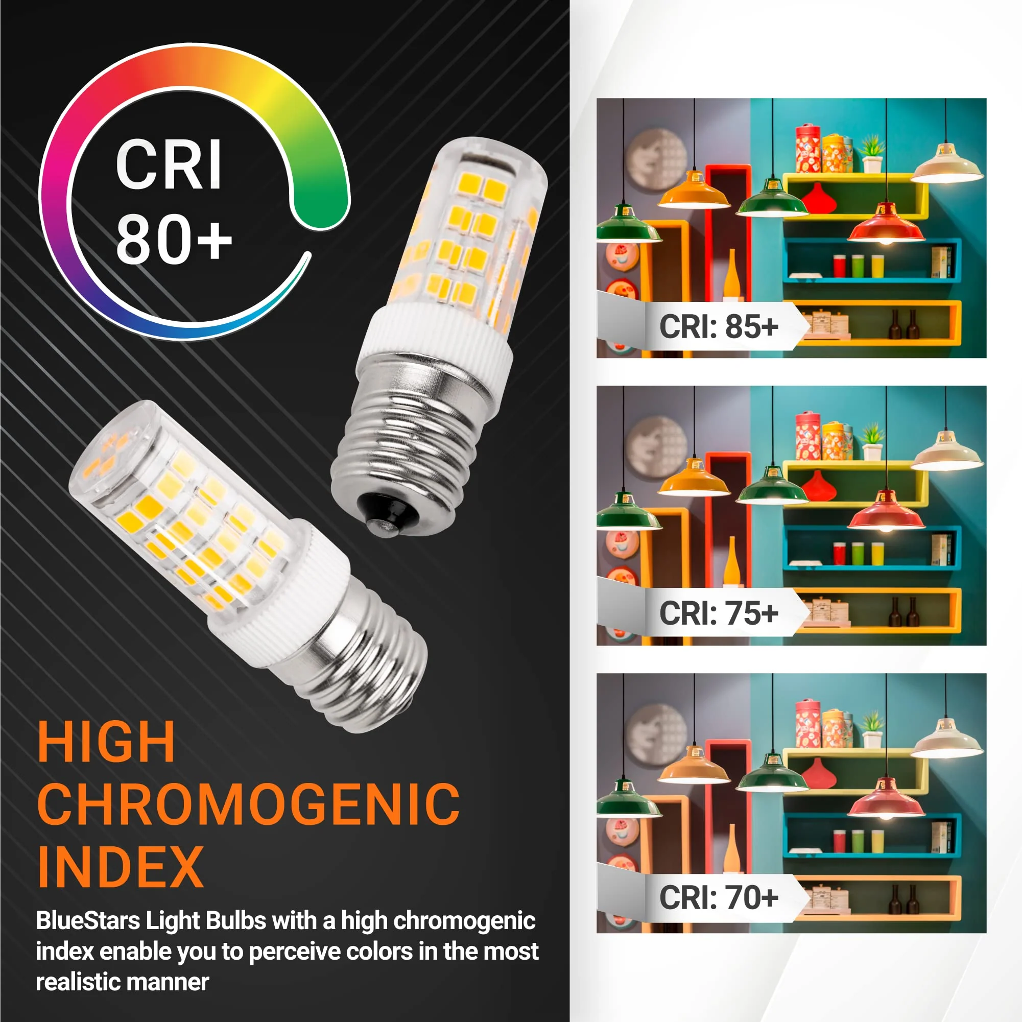 8206232A Dimmable LED Light Bulbs (5W, 40W Equivalent, E17, 6000K, 75V-130V, 400 lumens) for Refrigerator Microwave & Range Hood - 6 Pack - Image 6