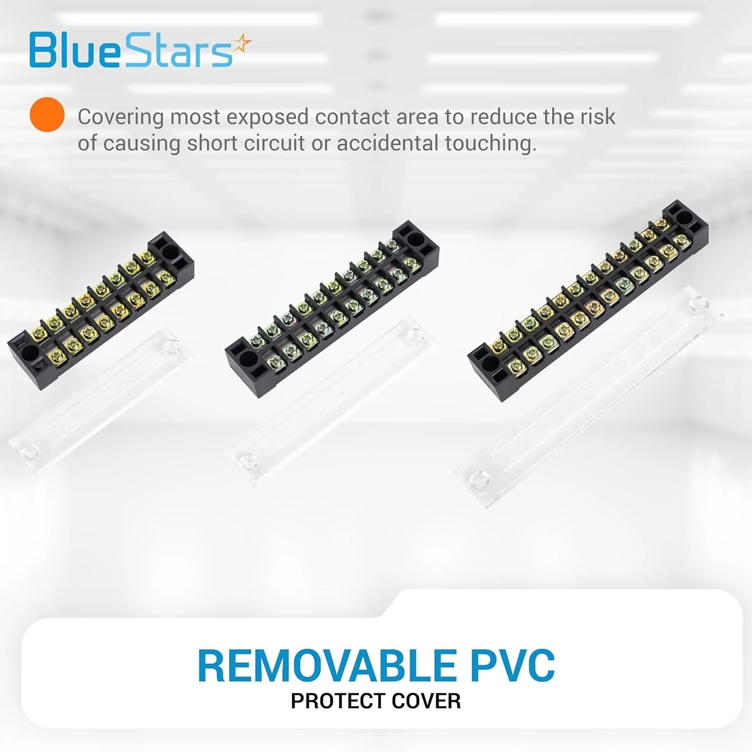 8/10/12 Positions 600V 15A Dual Row Wire Screw Terminal Blocks with Cover & 400V 15A Pre-Insulated Barrier Strips Jumpers - 6 Pack - Image 4