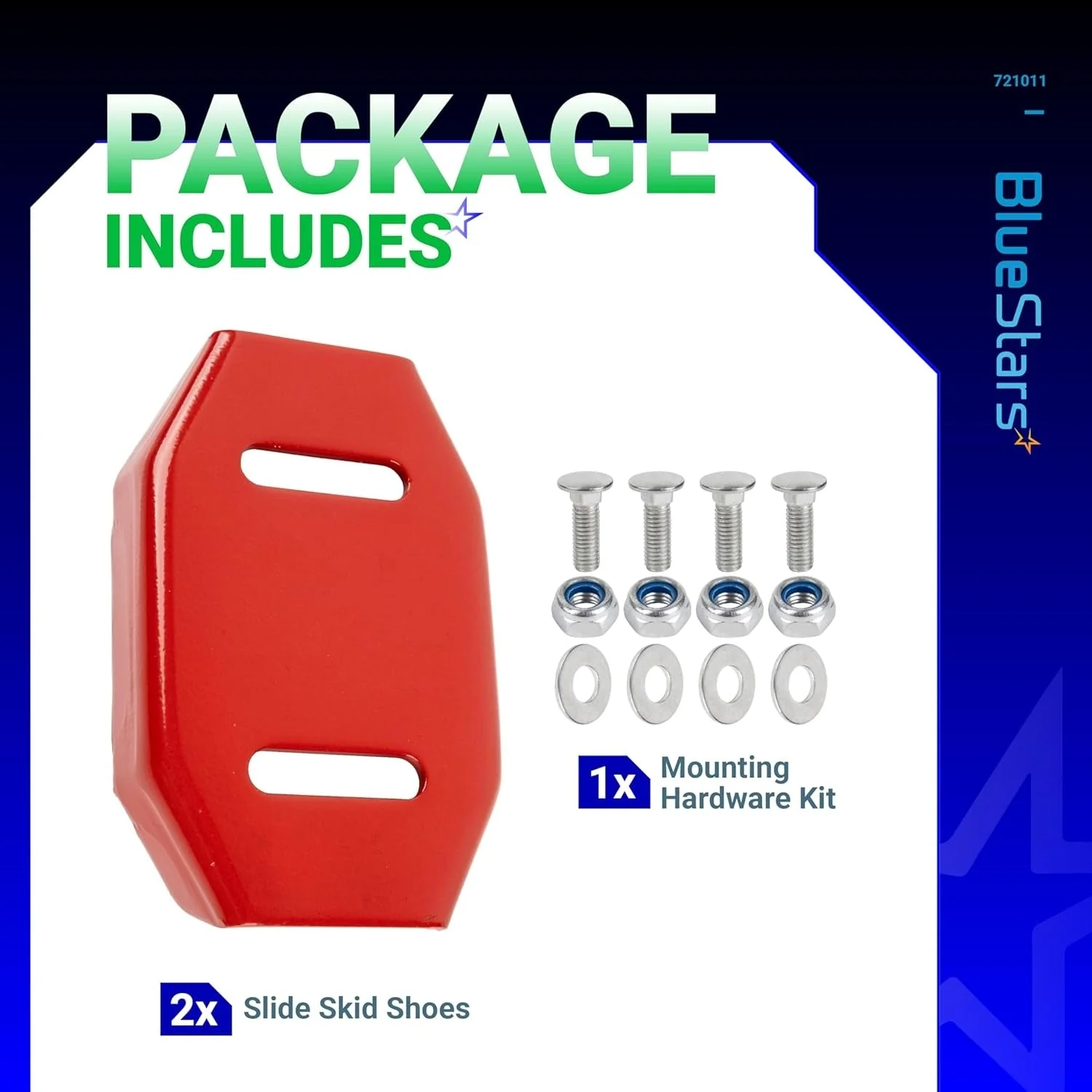 721011 Snow Thrower Steel Skid Shoes with Hardware - For Ariens ST824 ST1024 ST1028 ST1128 Snow Thrower, John Deere MTD Snow Blower - Image 2