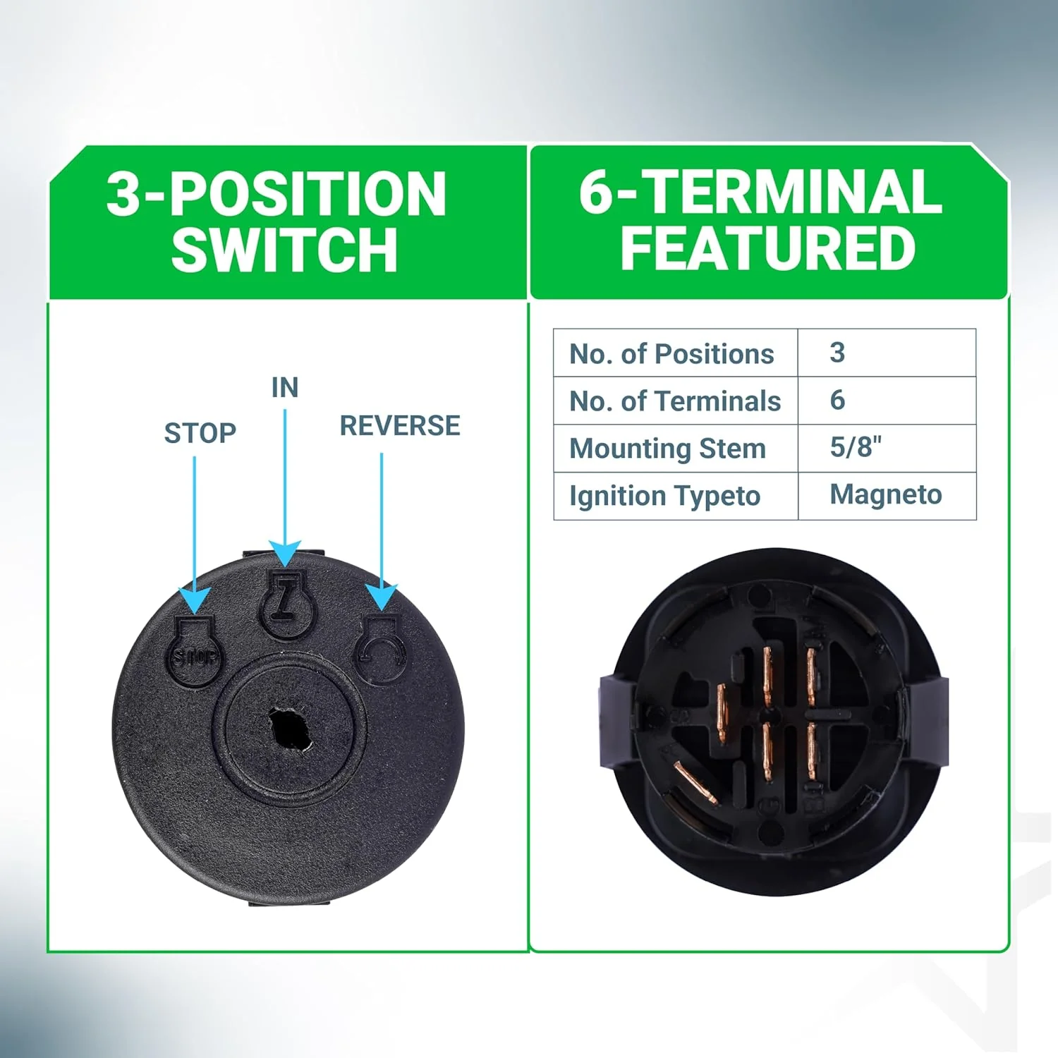 725-12066 Ignition Switch 6 Pin with Keys (3 Position) - Fits Cub Cadet ZT1-42 ZT1-46 - Replaces 725P12066 925-12066 - Image 4
