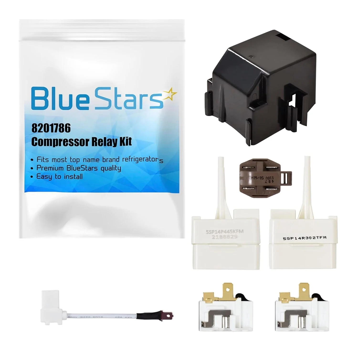 8201786 Refrigerators Compressor Relay Start Device Kit - Replaces 2188830 2212194 - Fits Whirlpool Kenmore KitchenAid