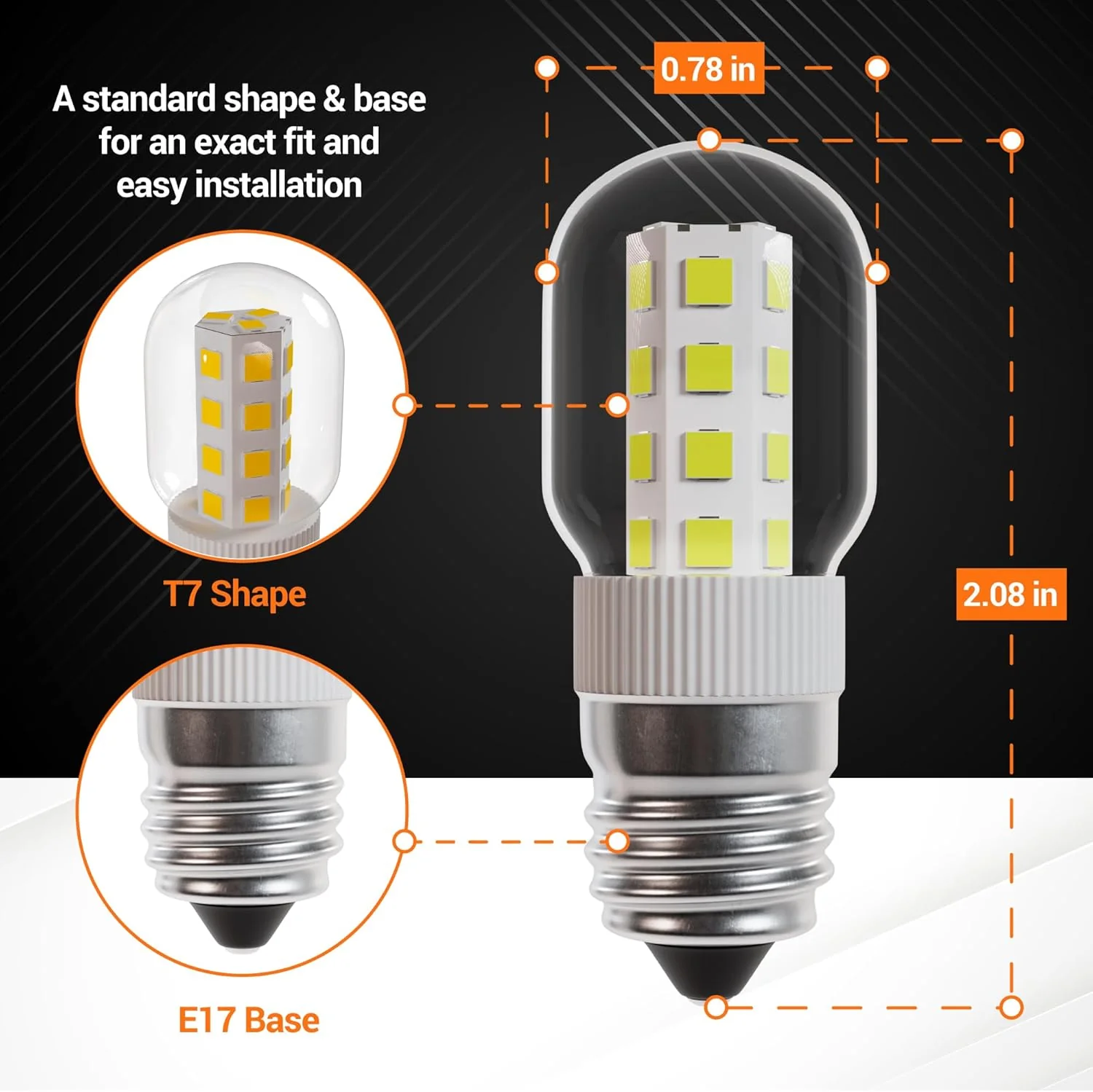 8206232A 3W E17 Base Microwave LED Bulb - 3 Pack - Image 4