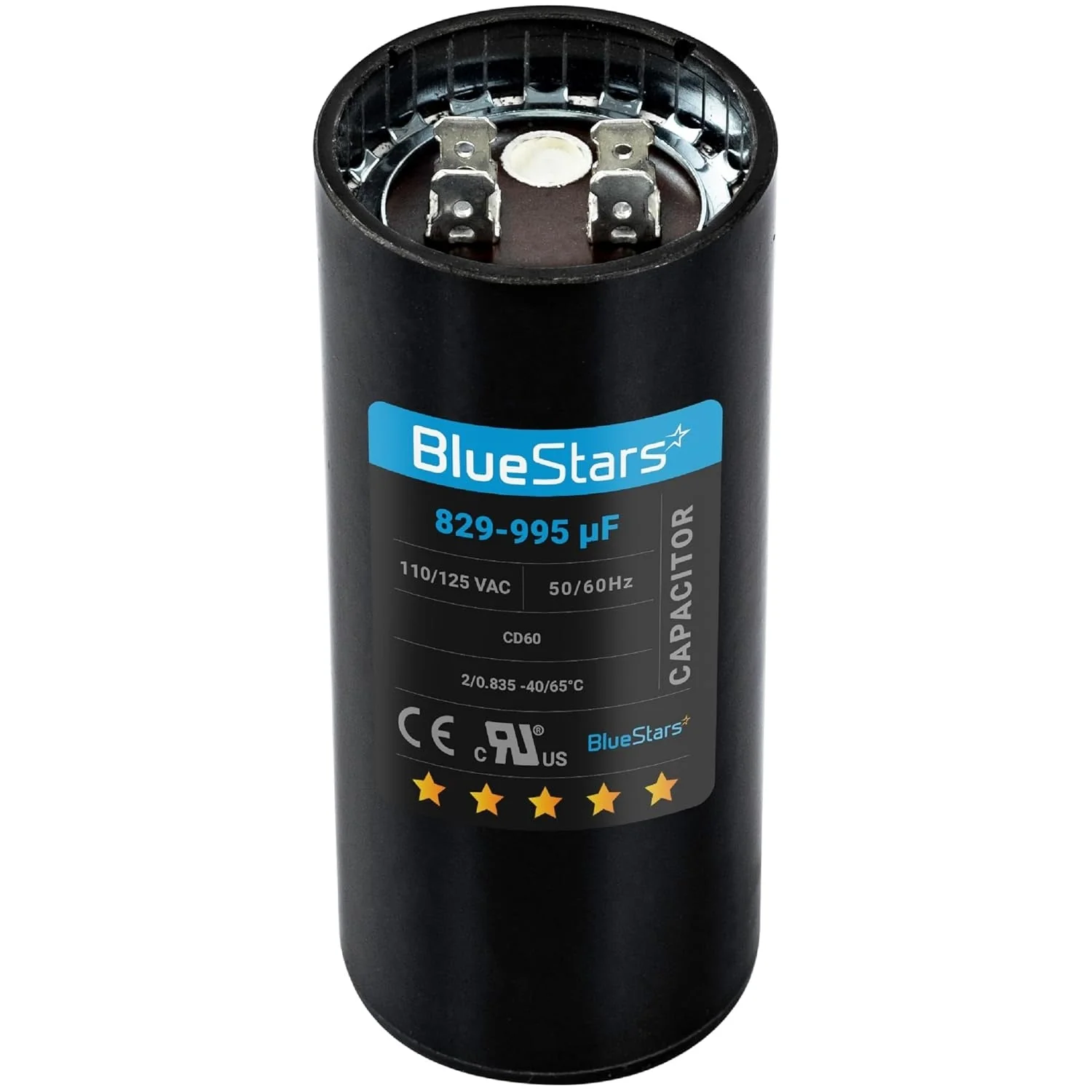 [UL Certified] 829-995 uF MFD 110-125 VAC ±20% Round Motor Start Capacitor 50/60 Hz - Replaces 6FLL8, PMJ829