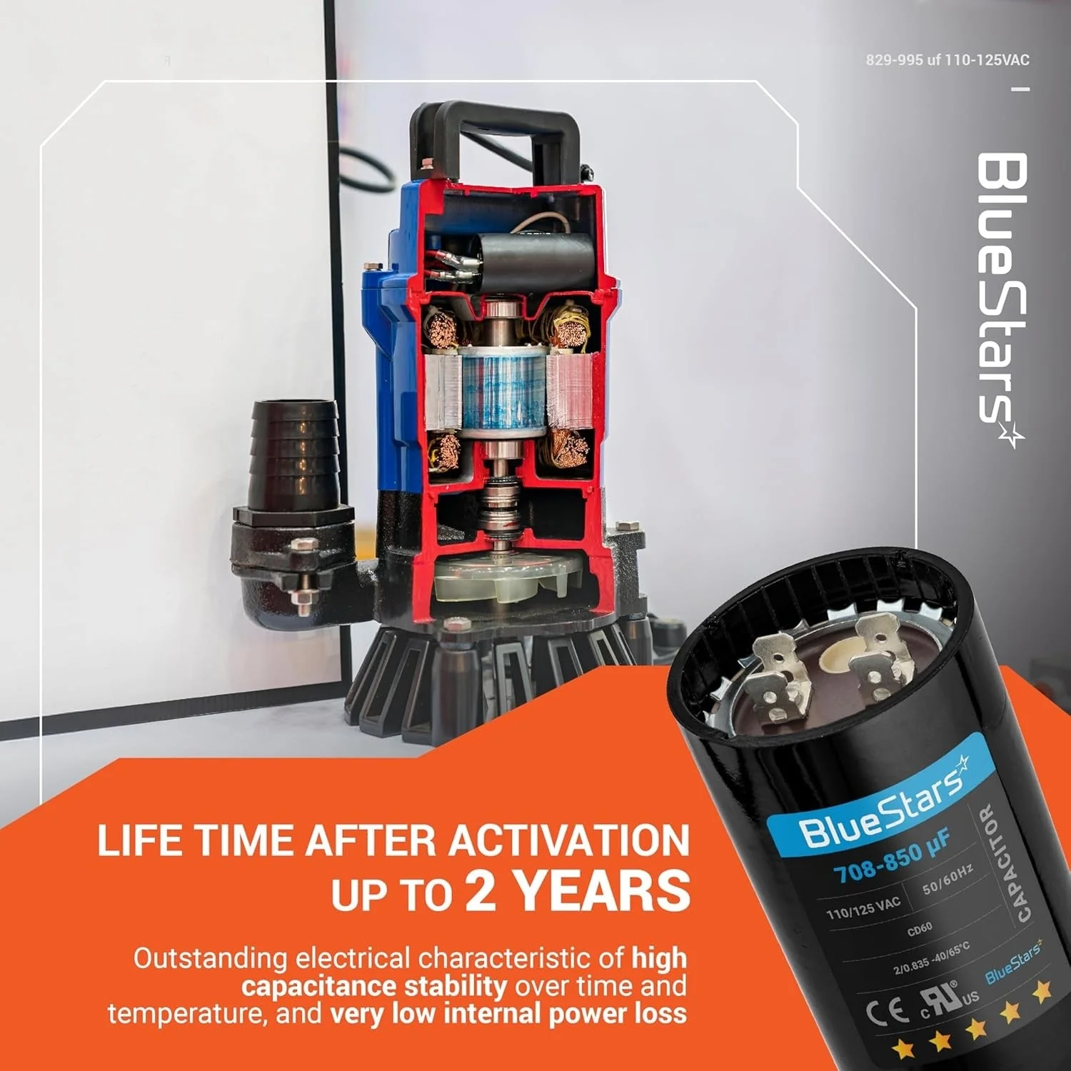 [UL Certified] 829-995 uF MFD 110-125 VAC ±20% Round Motor Start Capacitor 50/60 Hz - Replaces 6FLL8, PMJ829 - Image 10