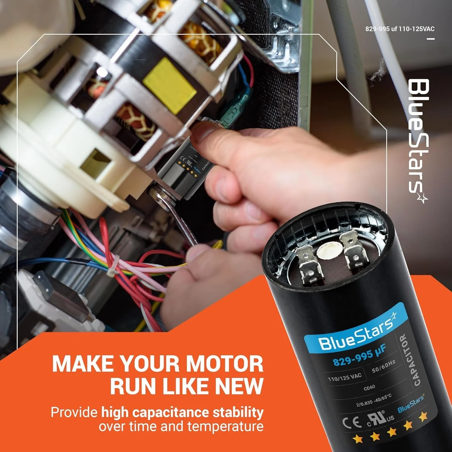 [UL Certified] 829-995 uF MFD 110-125 VAC ±20% Round Motor Start Capacitor 50/60 Hz - Replaces 6FLL8, PMJ829 - Image 12