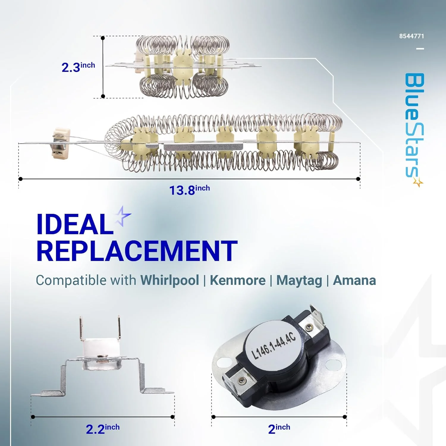 8544771 Dryer Heating Element & 279973 Thermal Fuse Kit - For Whirlpool Kenmore Maytag - Image 3