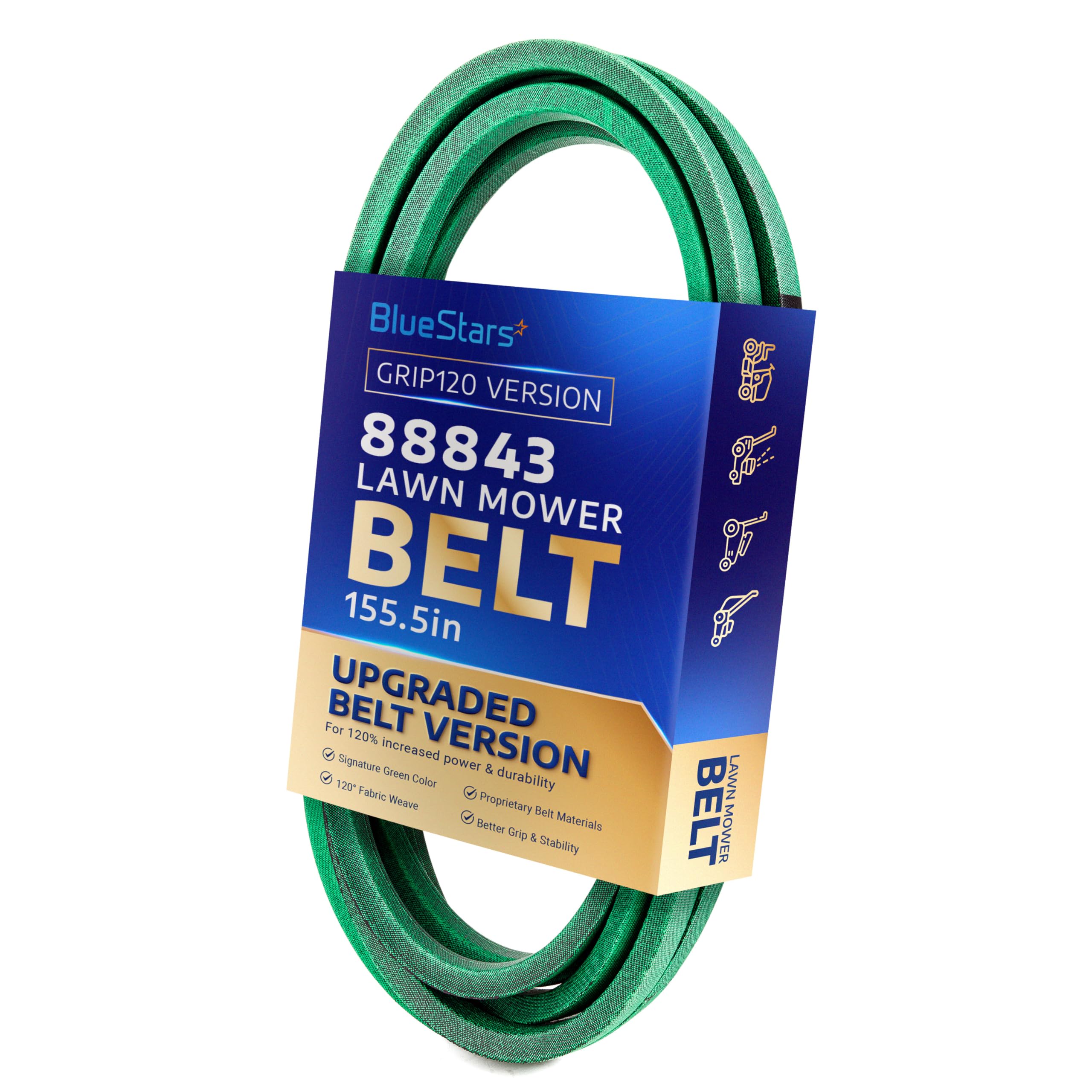 [Grip120] 88843 Bush Hog Drive Belt for ATH 720, FTH 720, 72" RDTH 72 TD-1700, 55" HDZ3155FX4 HDZ3355ECV4 - 155.5" x 5/8"