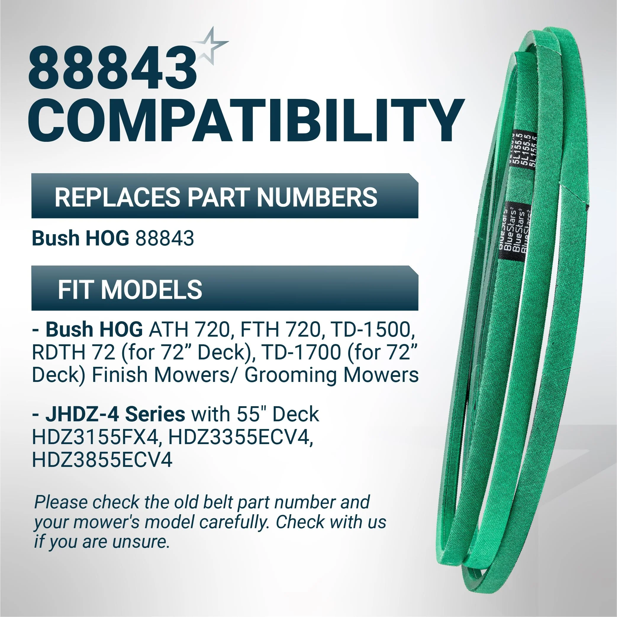 [Grip120] 88843 Bush Hog Drive Belt for ATH 720, FTH 720, 72" RDTH 72 TD-1700, 55" HDZ3155FX4 HDZ3355ECV4 - 155.5" x 5/8" - Image 6