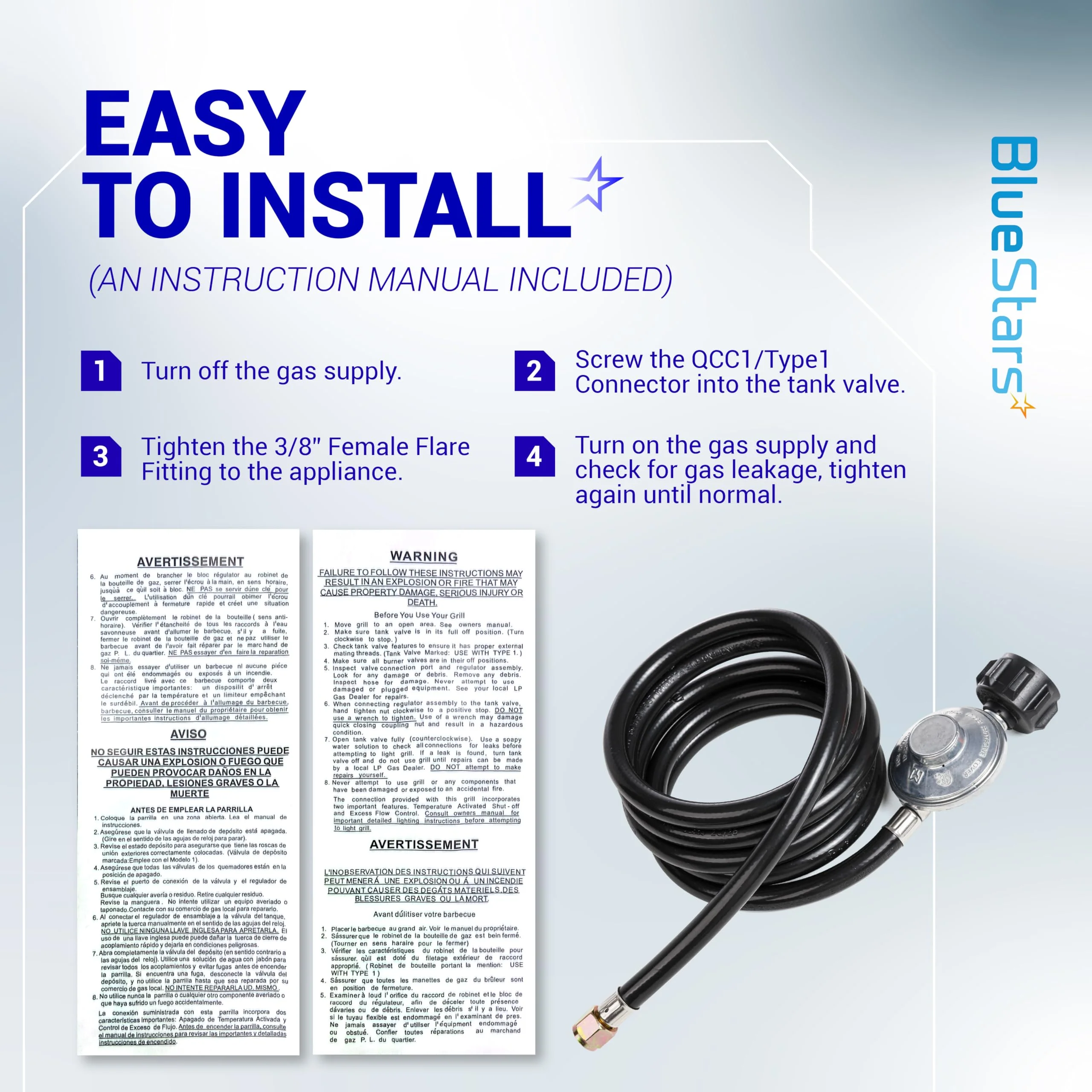 Upgraded 8ft Universal Propane Regulator & Hose for Grills & Heaters - Image 6