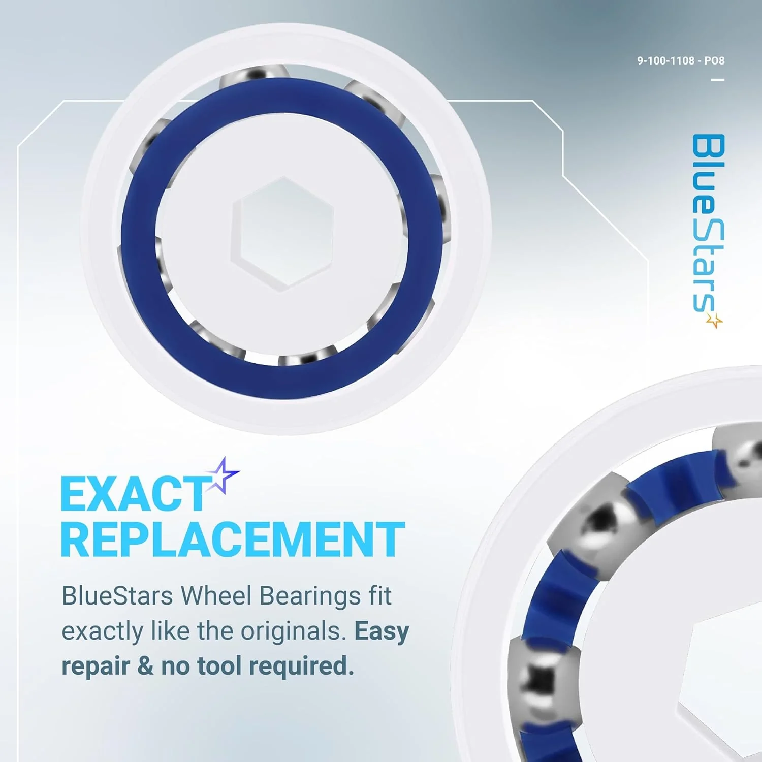 9-100-1108 Pool Cleaner Wheel Ball Bearings for Zodiac Polaris Pressure Cleaners (360, 380, 3900 Sport Vac-Sweep, ATV Models) - 8 Pack - Image 4