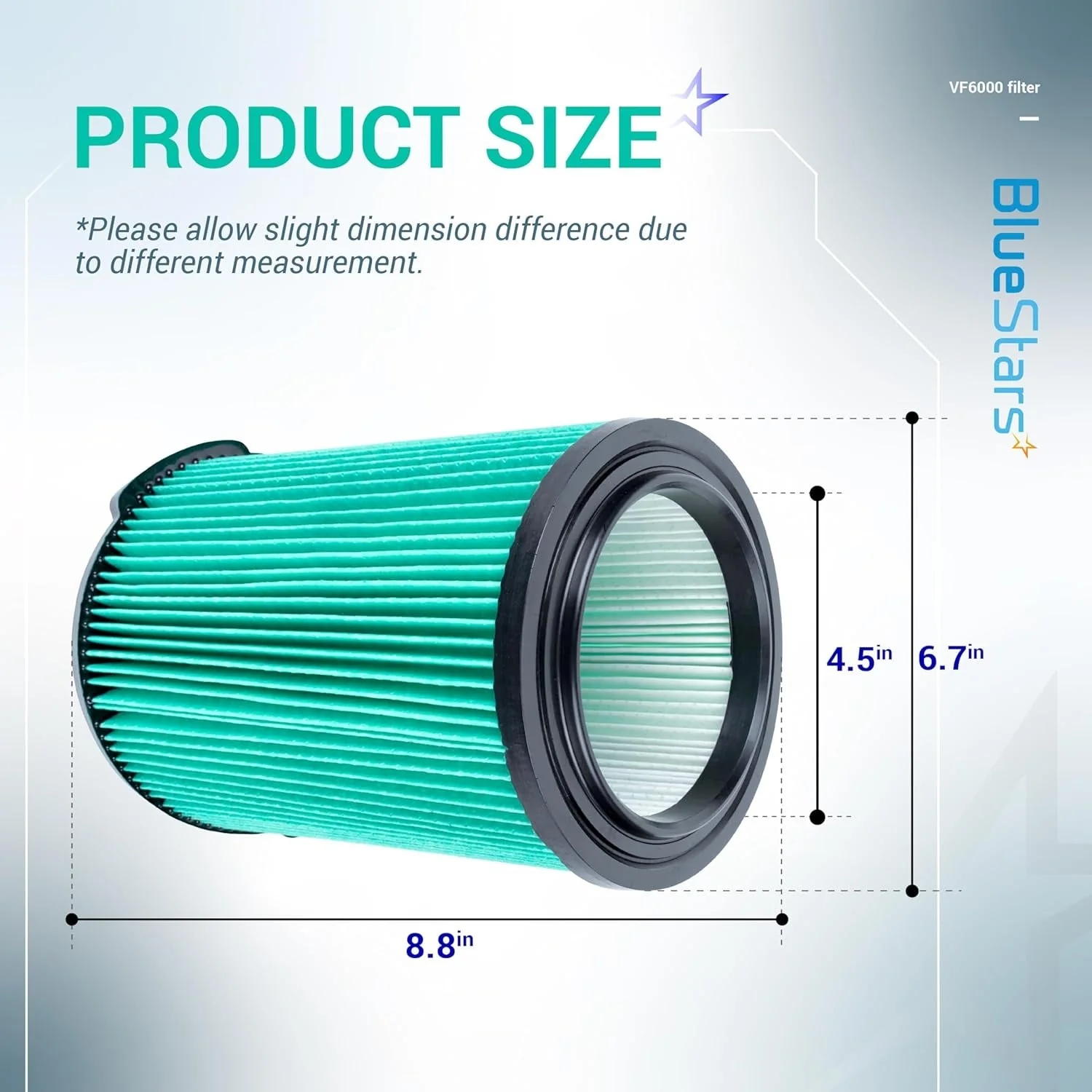 VF6000 5-Layer HEPA Filter - For Ridgid 5-20 Gallon Wet Dry Vac Vacuums WD5500 WD0671 WD6425 WD7000 - 2 Pack - Image 2