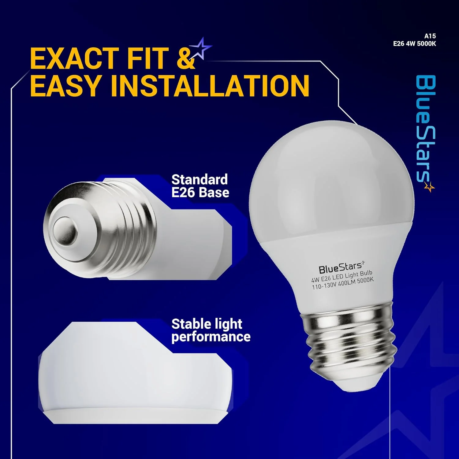 A15 LED Refrigerator Light Bulb 4W (40 Watt Equivalent) E26 - 2 Pack - Image 3