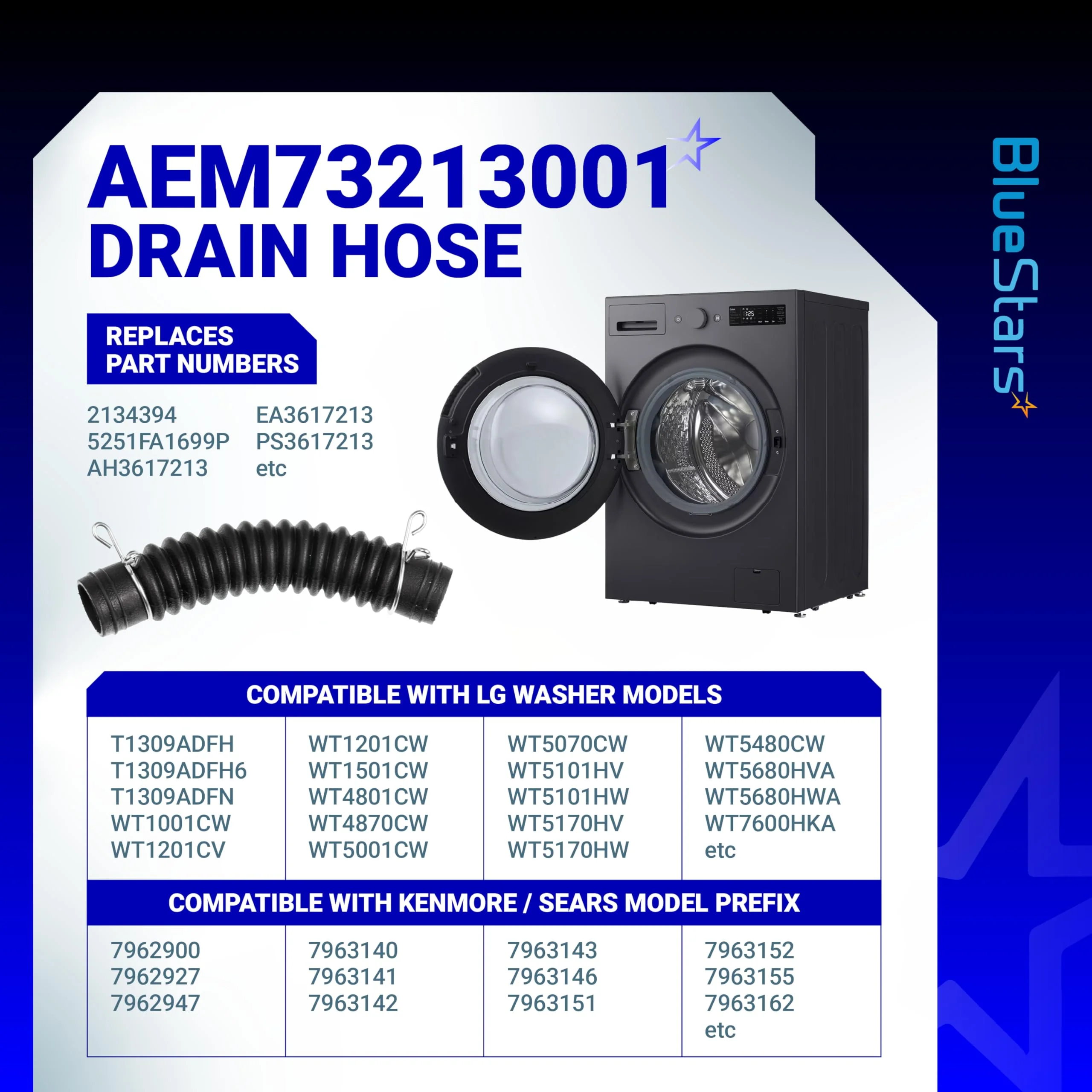 AEM73213001 Washer Drain Hose - For LG Washing Machines - Image 8
