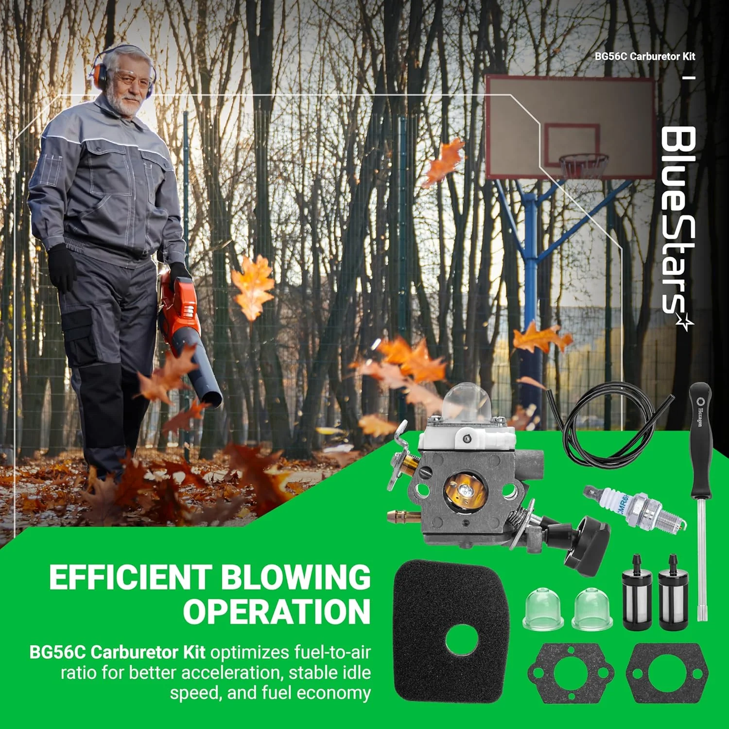 BG56C Carburetor Tune-Up Kit - Fits Stihl BG56 BG56C Leaf Blower - Replaces Zama C1M-S260B 4241-120-0632 - Image 3