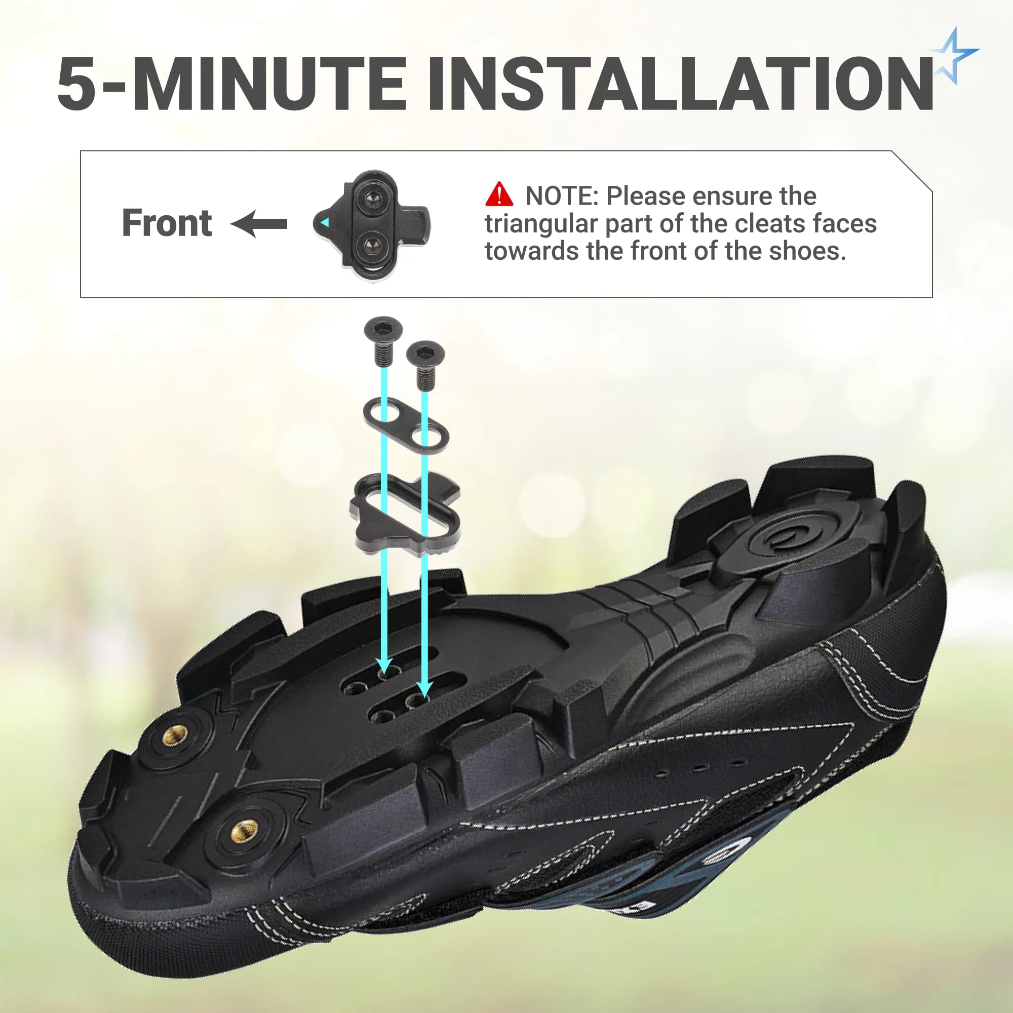Bike Cleats for Shimano SPD & Look X-Track Pedals - Cycling Cleat for Cycling Shoes - 2 Pack - Image 4