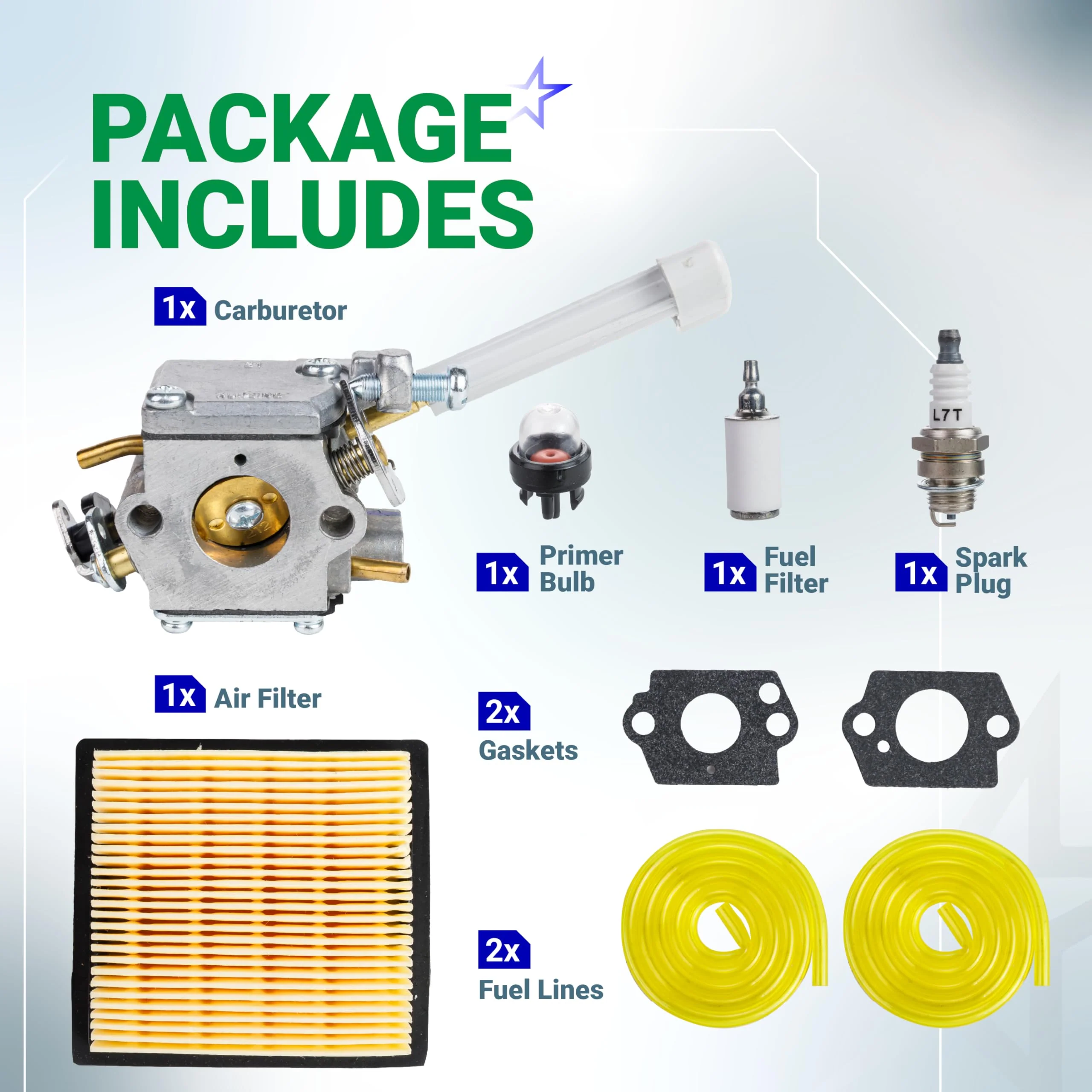 BP42 Carburetor Kit - Fits Ryobi RY08420 RY08420A RY42WB RY42BPEMC Backpack Leaf Blower - Image 3