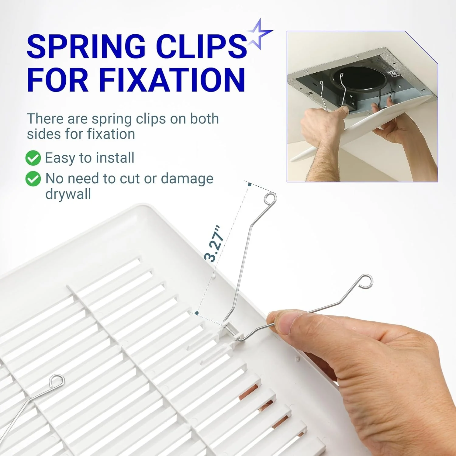 C350GN S97017068 Bathroom Ceiling Fan Grille Cover with Springs - For Broan NuTone 690 693 694 695 696N - Image 6