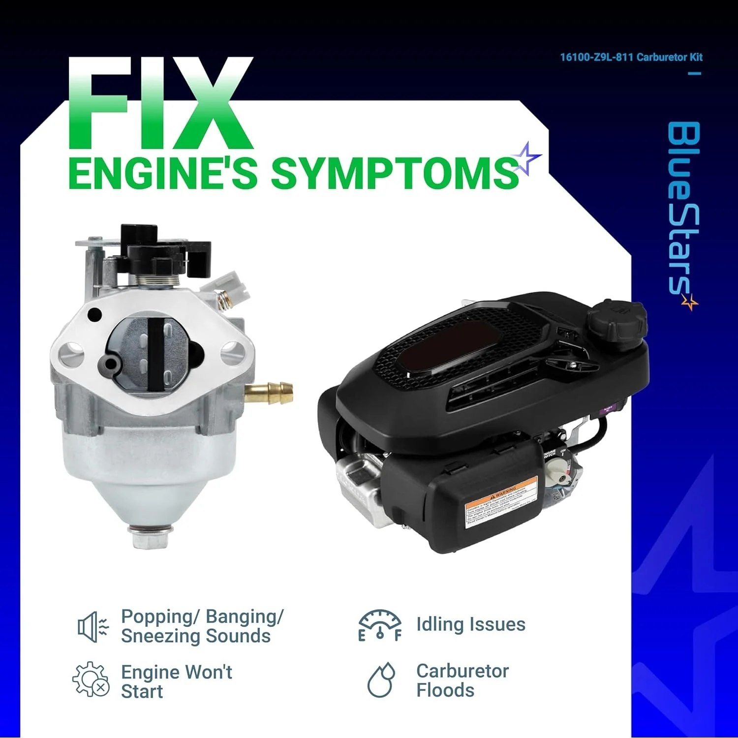 16100-Z9L-811 16100-Z9M-811 Carburetor - Fits Honda GCV170 GCV170LA HRN216 GCV200LA 7 - Image 6