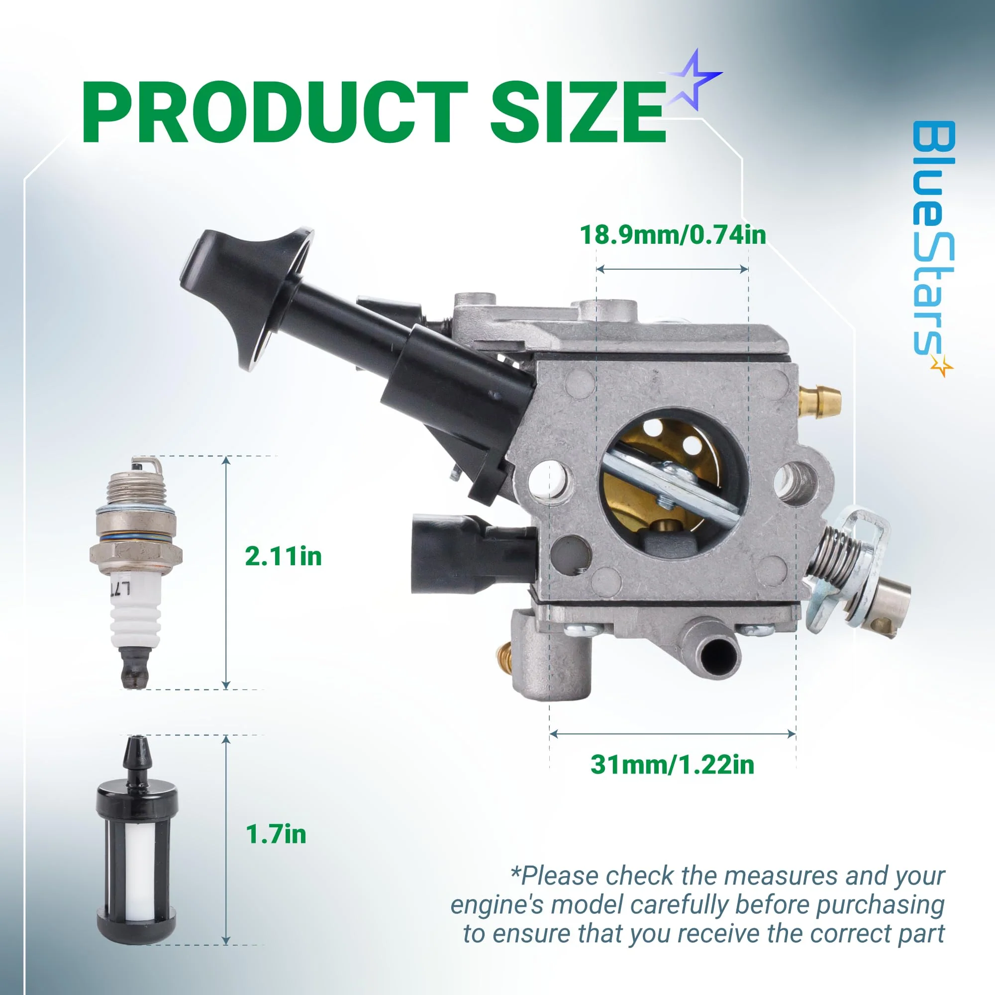BR350 BR350Z Carburetor - Fits Stihl BR430 BR450 SR430 SR450 - Replaces 4244-120-0606, Carb Repair Kit Zama C1Q-S210 - Image 3