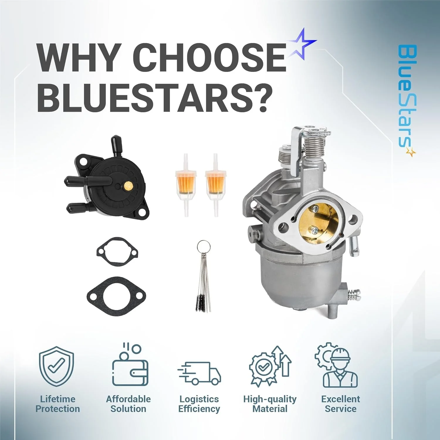 Carburetor Kit for Kawasaki 13HP FJ400D Engine - For EZGO RXV 2008-Up, TXT 2010-2015, Valor 2010-2014 - Includes Fuel Pump - Image 9