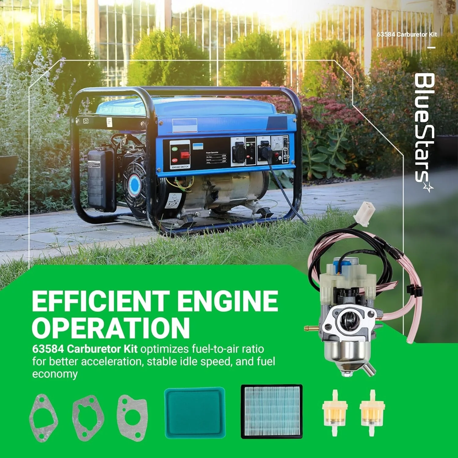 63584 Carburetor Kit - Fits Huayi Predator 3500W Inverter Generator 63584 Carb - Replaces 16100-ZL0-D66 16100-Z0V-D12 - Image 3