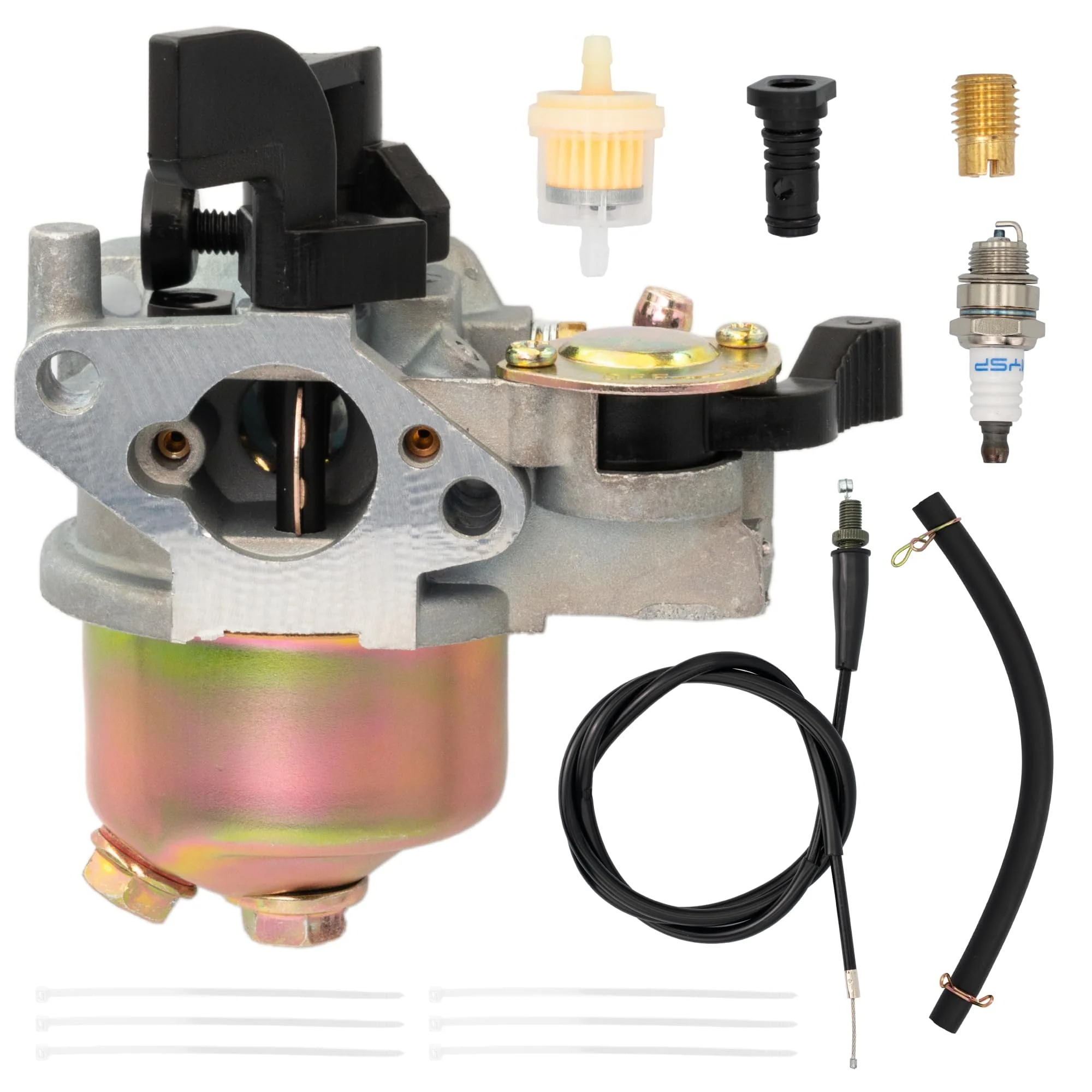 Carburetor Kit for Monster Mega Moto 79cc 80cc 97cc 105cc Mini Bike Motovox Baja Coleman Go Kart Carb Engine - w/Main Jet Throttle Cable