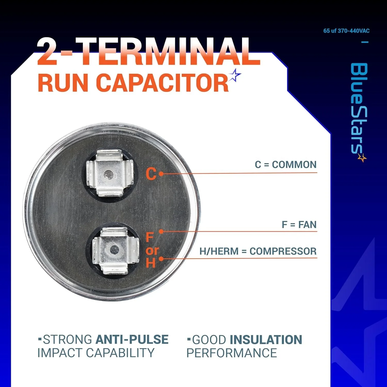 65 uF MFD 370/440 VAC Round Run Start Capacitor CBB65 - Fits AC Motor Run, Fan Start, Heat Pump - Image 7