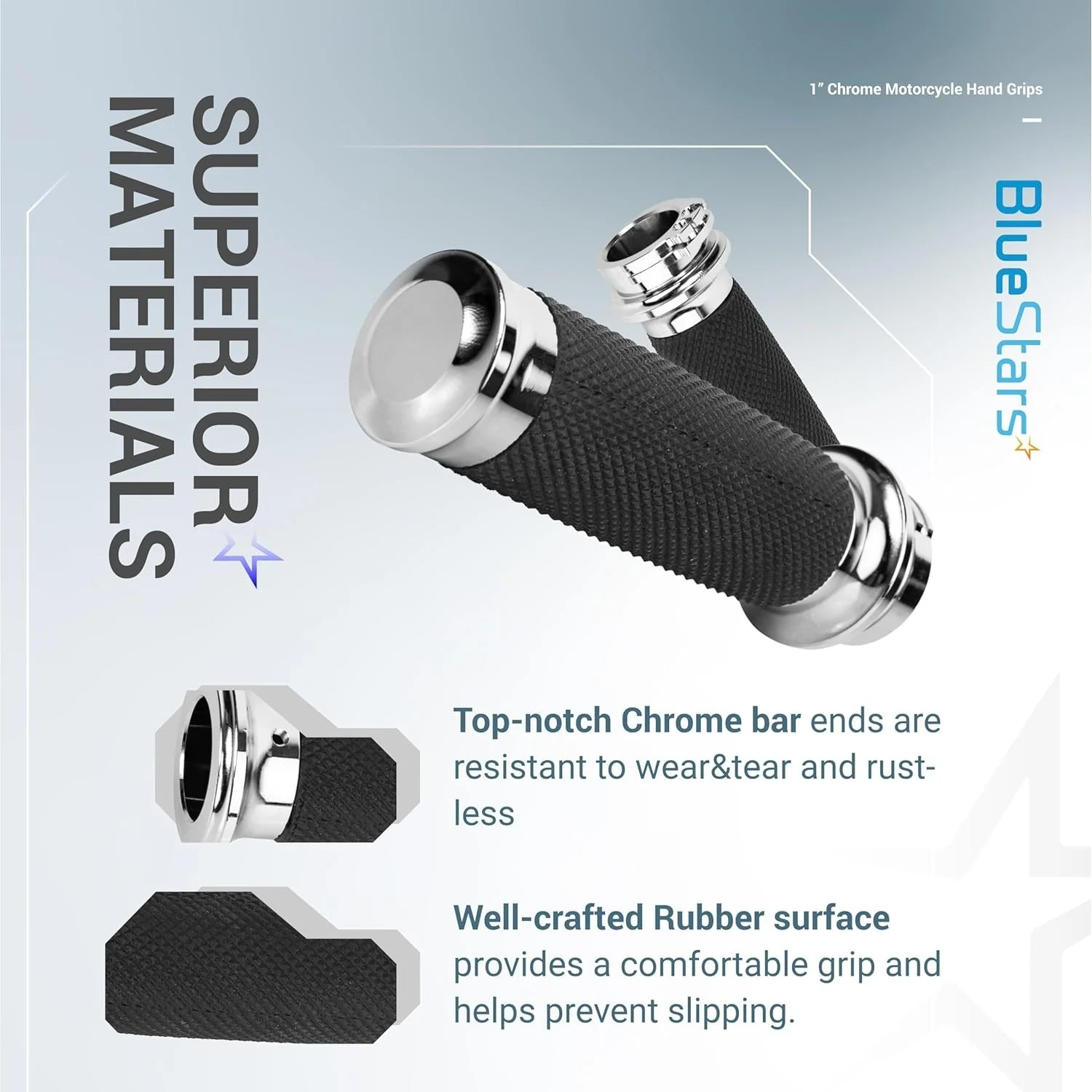Motorcycle Hand Grips 1" Handlebars - For Harley Sportster Honda Yamaha Suzuki Kawasaki Softail Bobber Chopper Motorcycles - Image 5