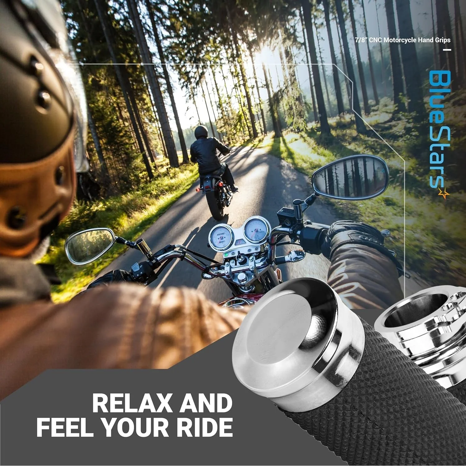 CNC Aluminum Rubber Motorcycle Hand Grips 7/8" Handlebars - Image 7