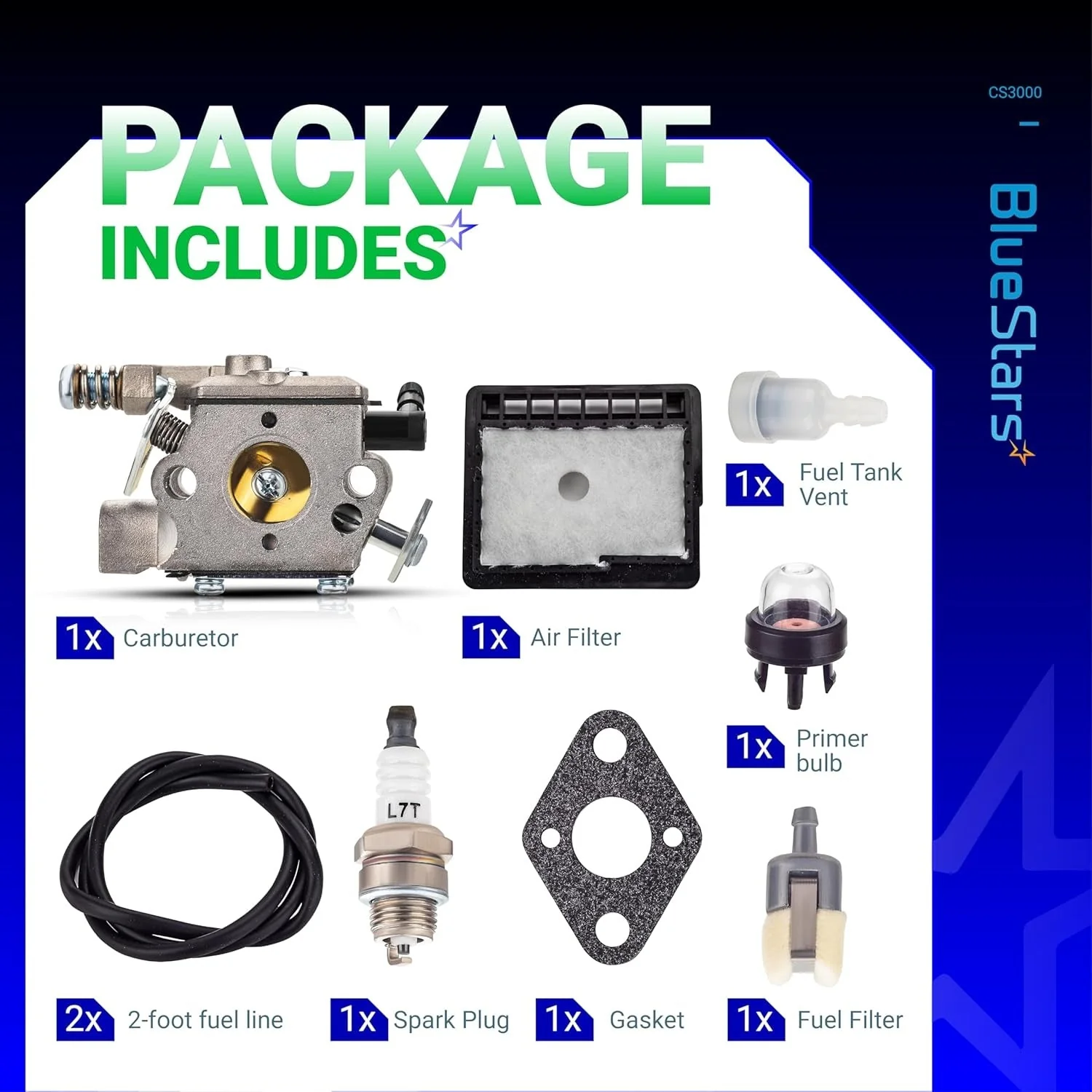 CS3000 WT-589 Carburetor - For Echo CS300 CS301 CS305 CS306 Chainsaw Echo Walbro - Image 2