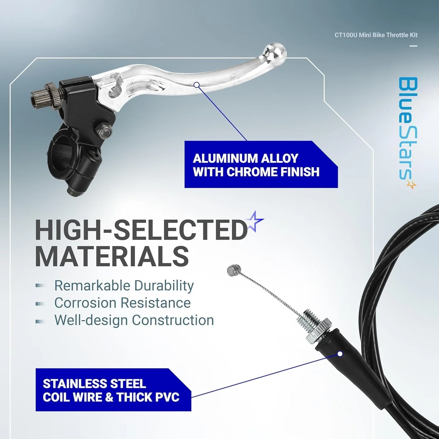 CT100U CC100X Mini Bike Throttle Kit - 7/8" 22mm Handlebars - Image 4