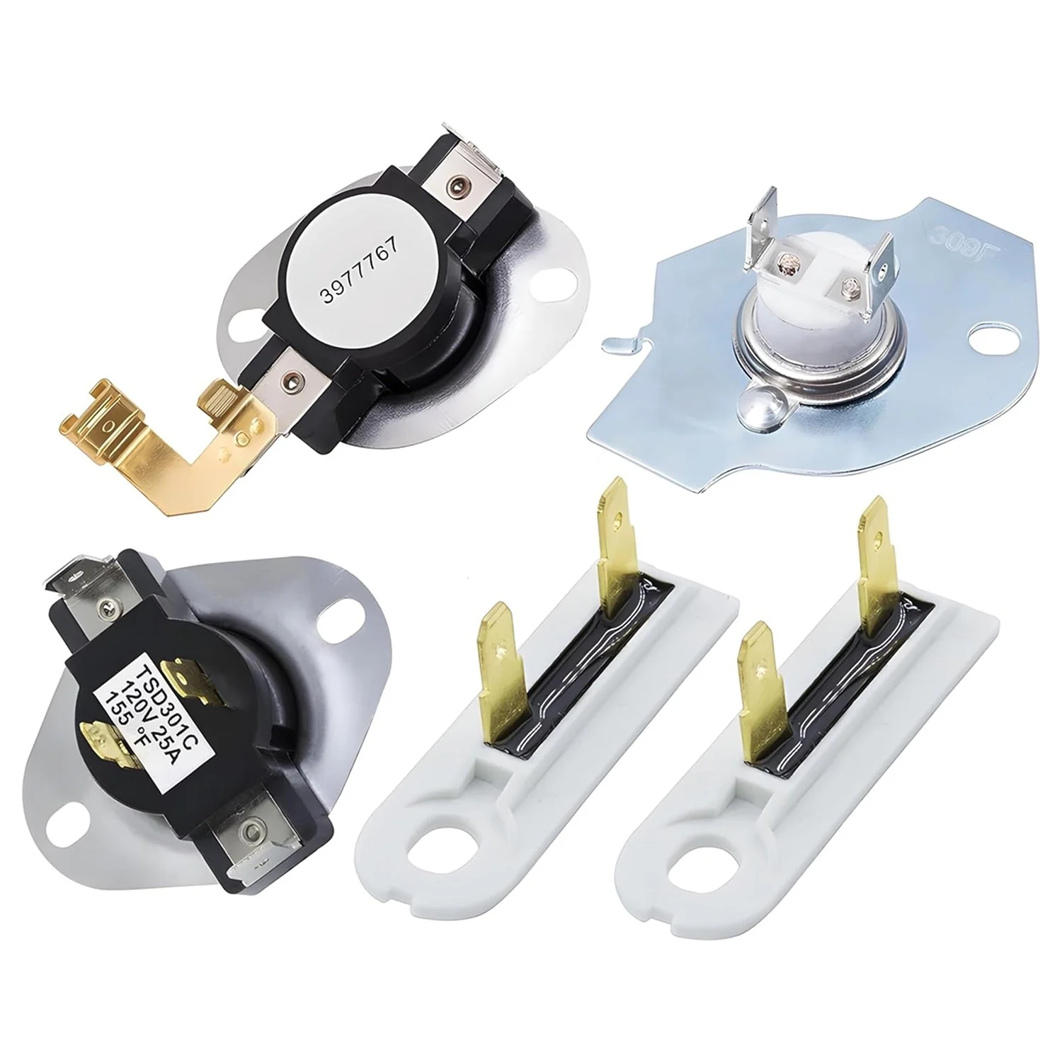 3387134 Cycling Thermostat & 2PCS 3392519 Thermal Fuse & 3977393 Thermal Cut-Off Switch & 3977767 Hi-Limit Thermostat