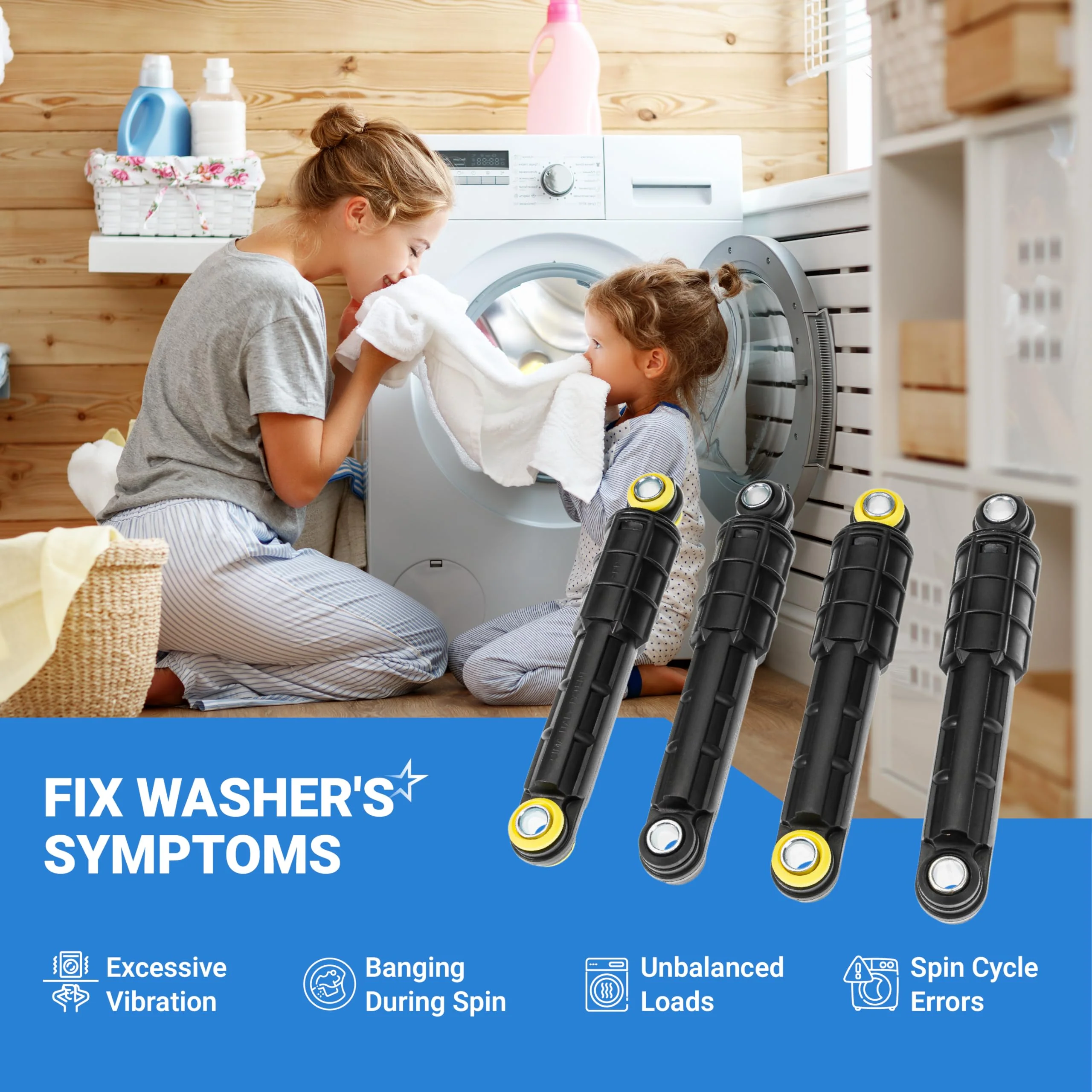 DC66-00470A & DC66-00470B Washer Shock Absorber for Samsung Washing Machines - 4 Pack - Image 4