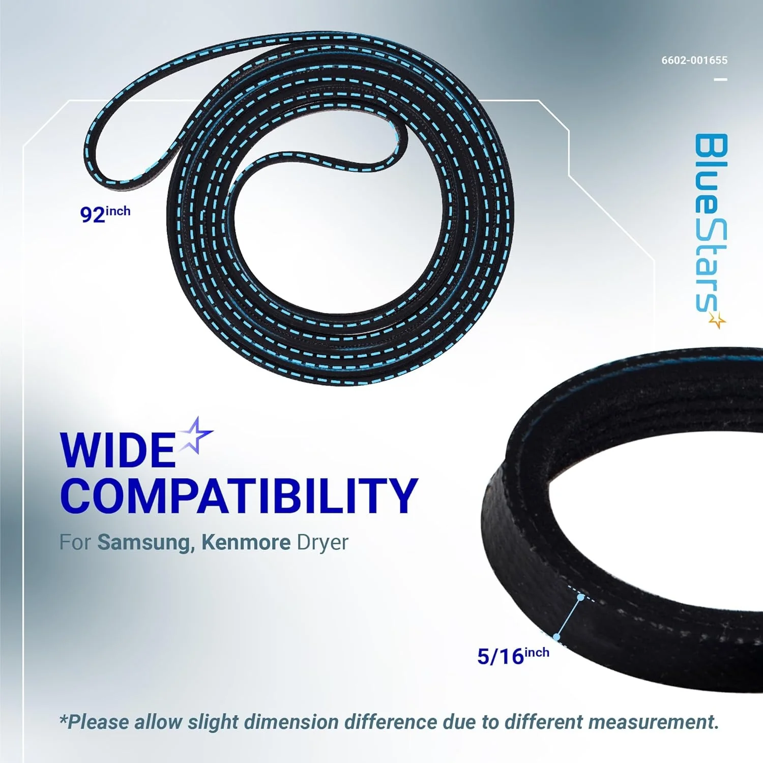 6602-001655/5ph2337 Drum Belt & DC93-00634A Dryer Idler Pulley with Sturdy Clip - For Samsung Kenmore - Image 3