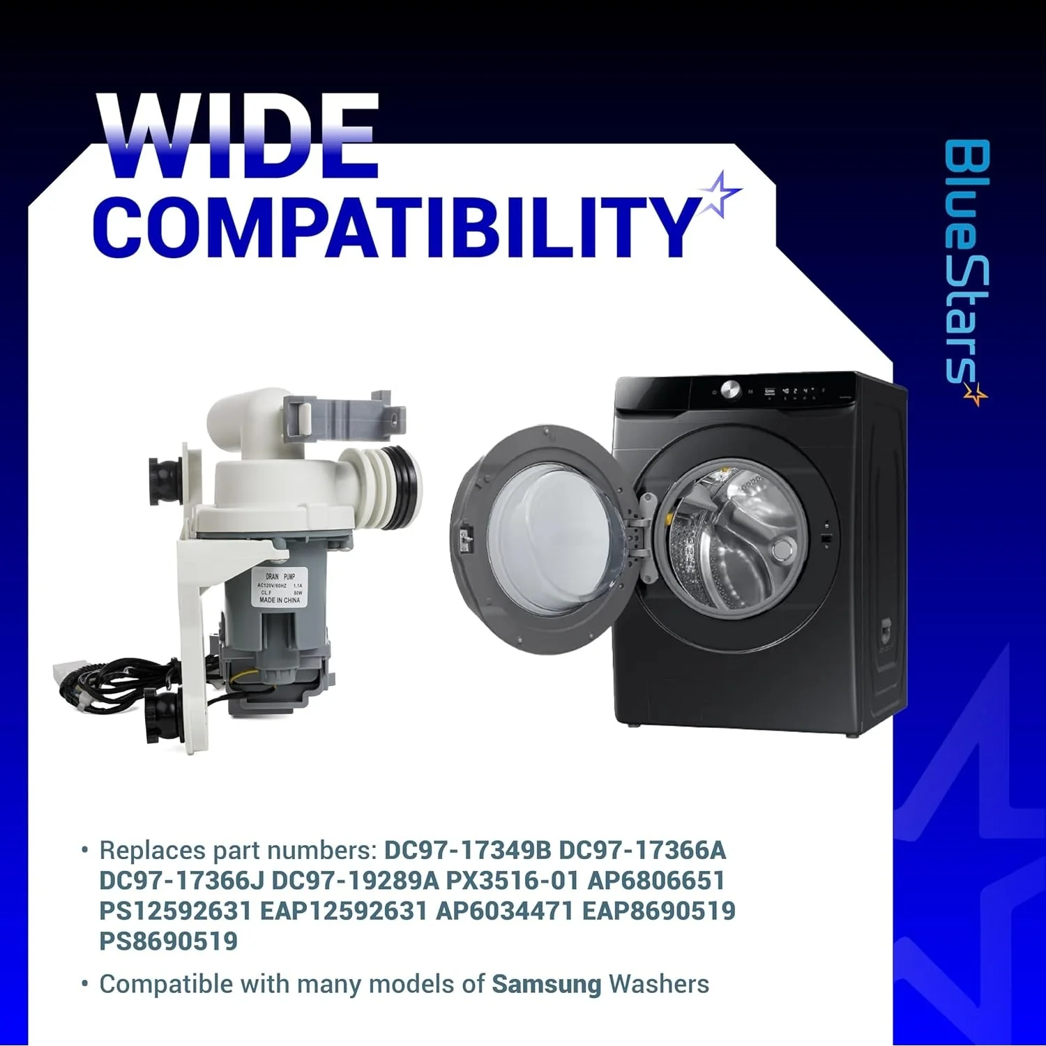 DC97-19289F Washer Drain Pump - For Samsung - Replaces DC97-17349B DC97-17366A - Image 5