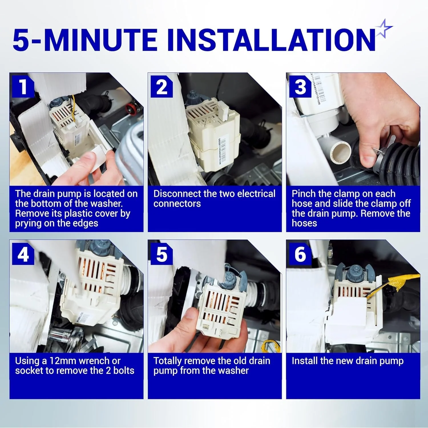 DC97-19289F Washer Drain Pump - For Samsung - Replaces DC97-17349B DC97-17366A - Image 8
