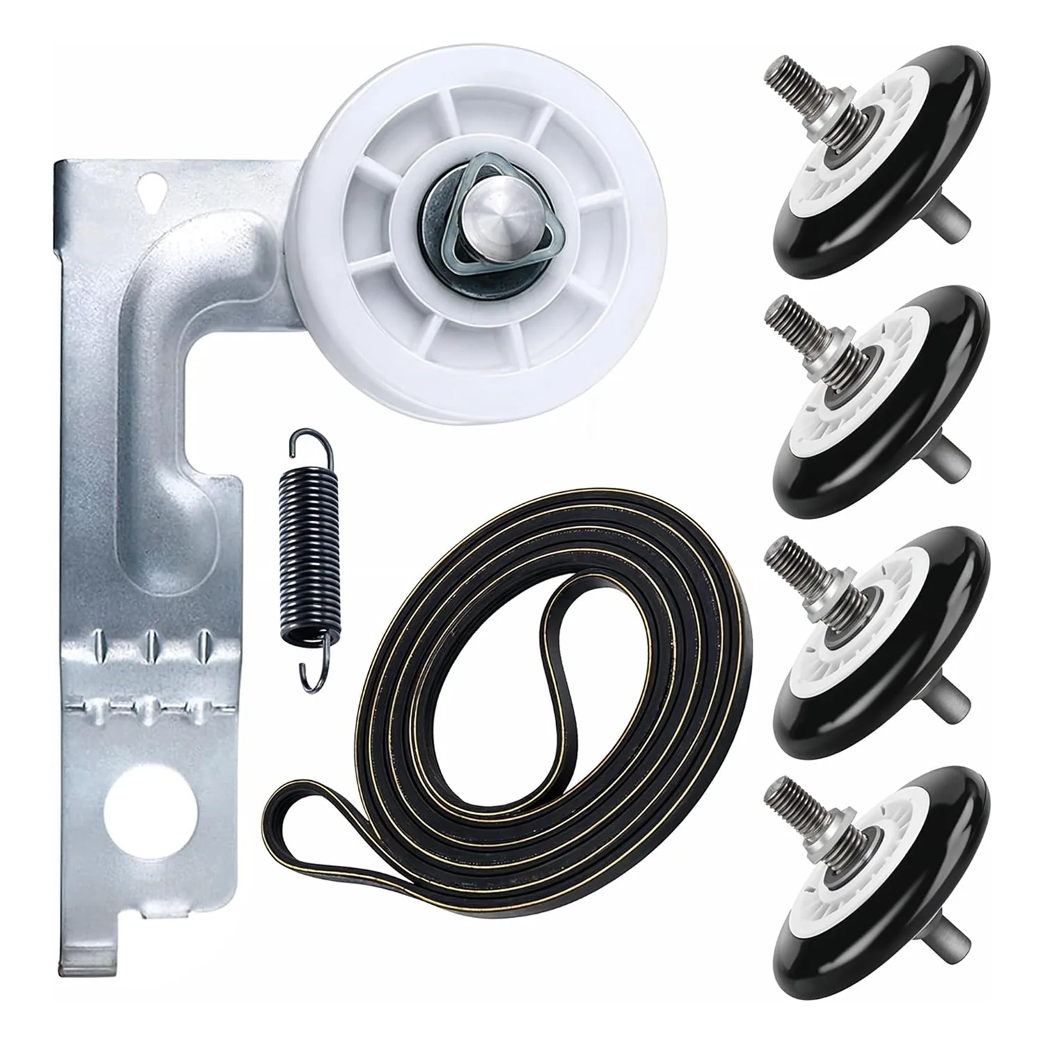 4581EL2002C Drum Rollers, 4561EL3002A Idler Pulley, 4400EL2001A Belt & Spring for LG Kenmore Dryers