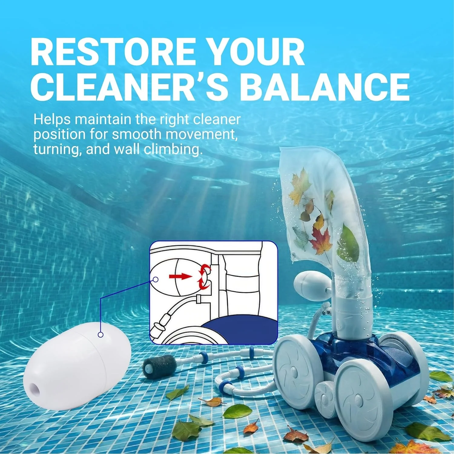 A20 Float Head EA20 Ballast Float for Polaris 280, 360, 280,180 and Pentair Kreepy Krauly, Legend II, Legend 4-Wheel, Legend 3-Wheel Cleaners - 2 Pack - Image 3
